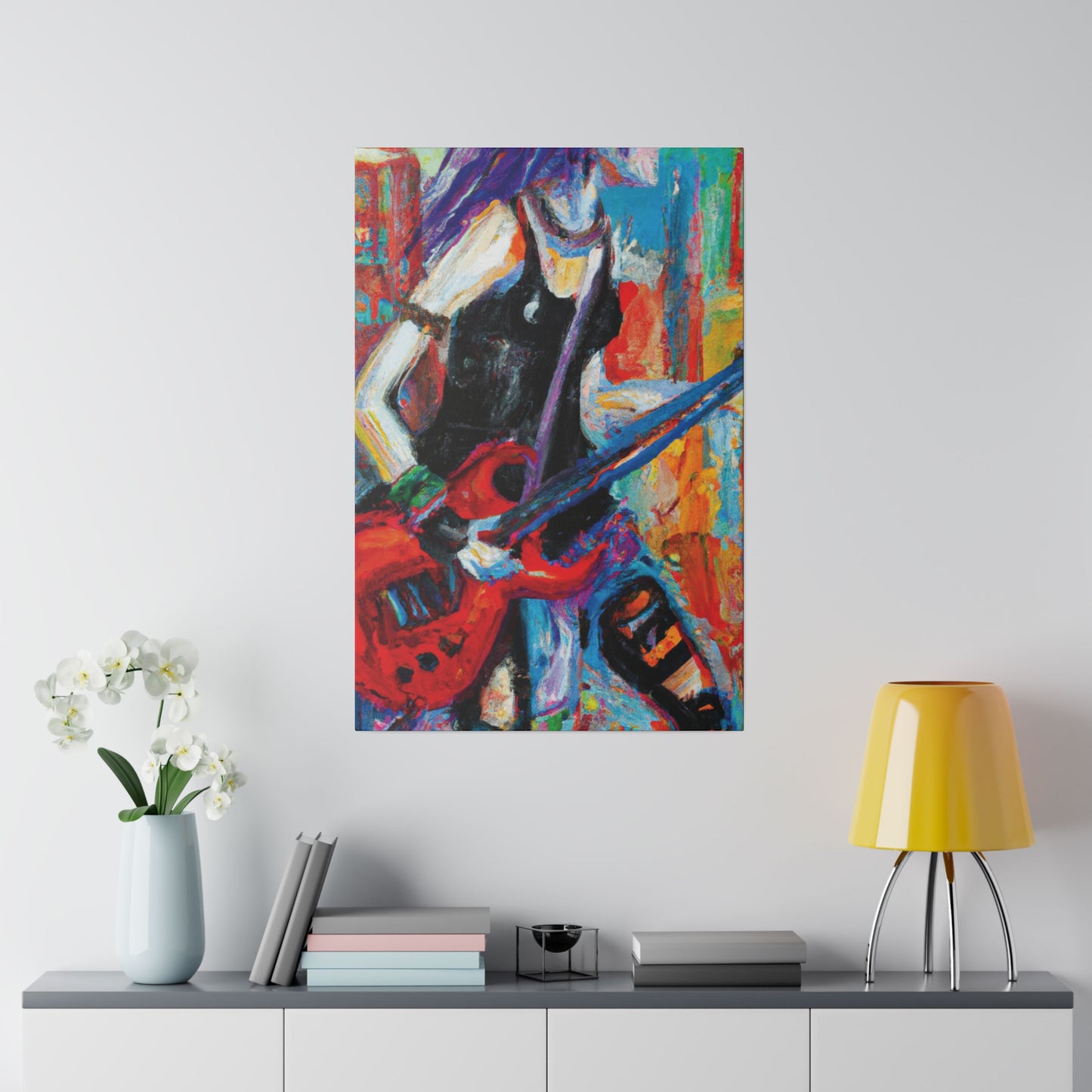 7384Q - Rockstar Oil Painting Style Print | Poster | Home Decor | Wall Art | Music Art | Canvas