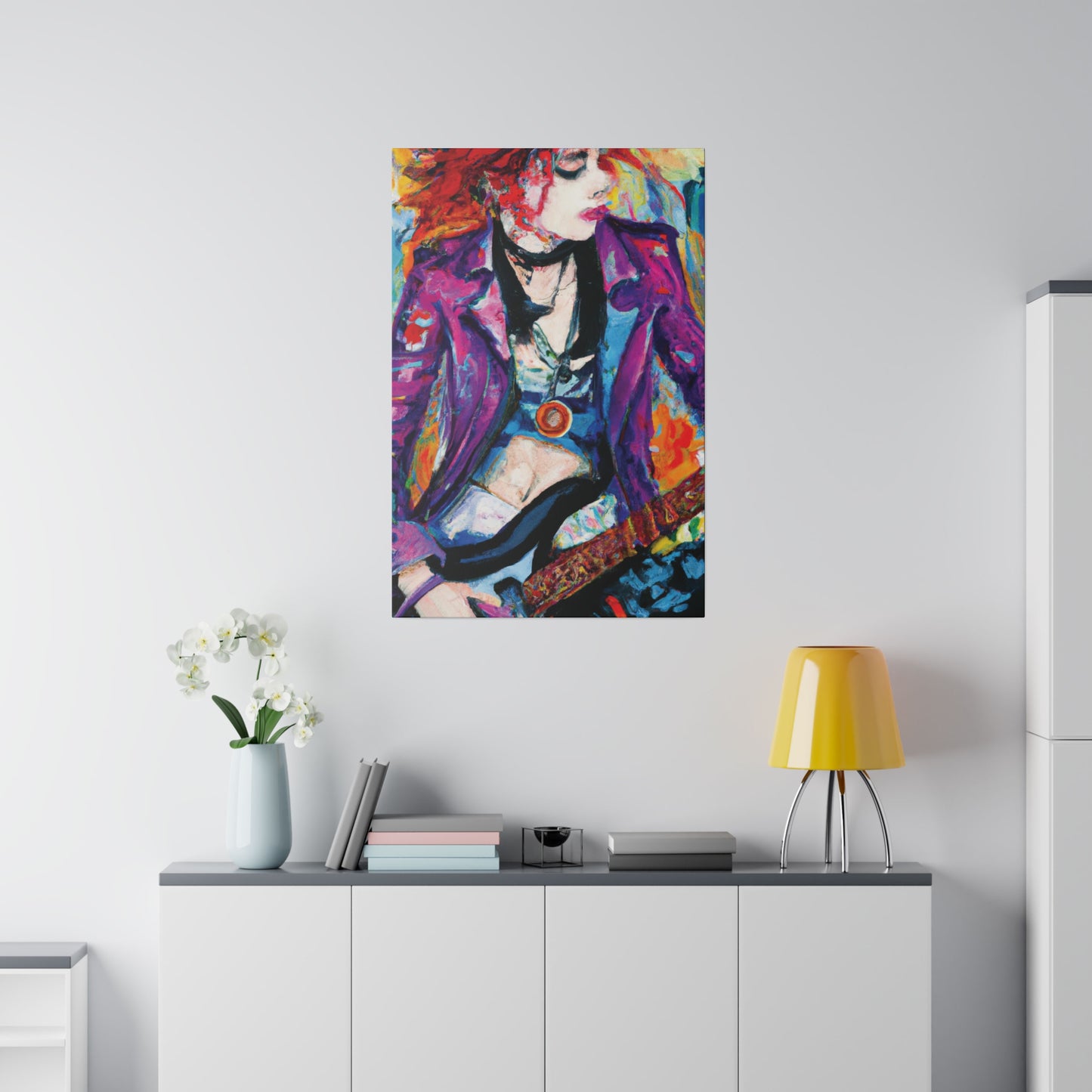 9712Y - Rockstar Oil Painting Style Print | Poster | Home Decor | Wall Art | Music Art | Canvas