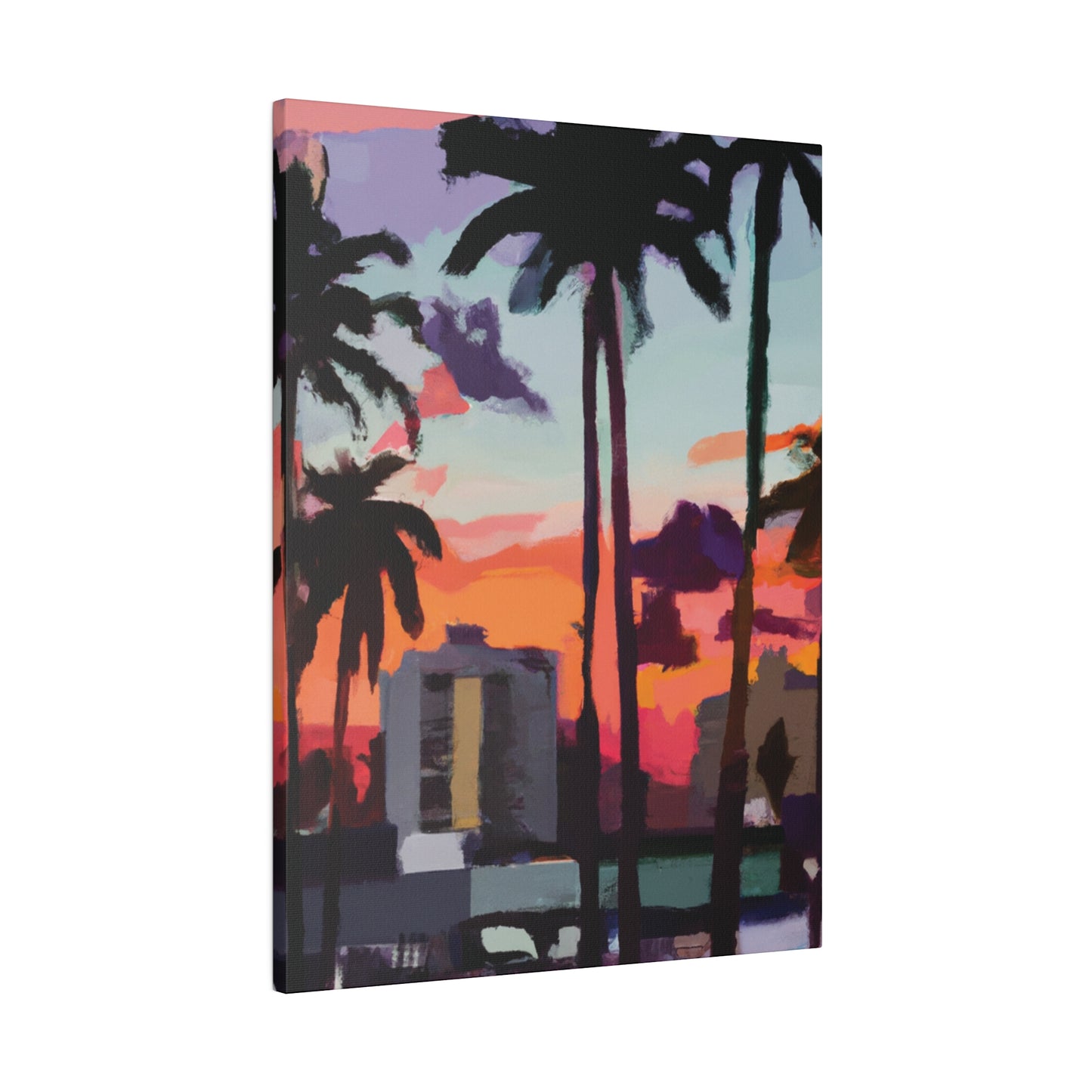 8405R - Miami Beach Sunset Painting Print | Miami | Beach | Sunset | Poster | Home Decor | Wall Art | Canvas