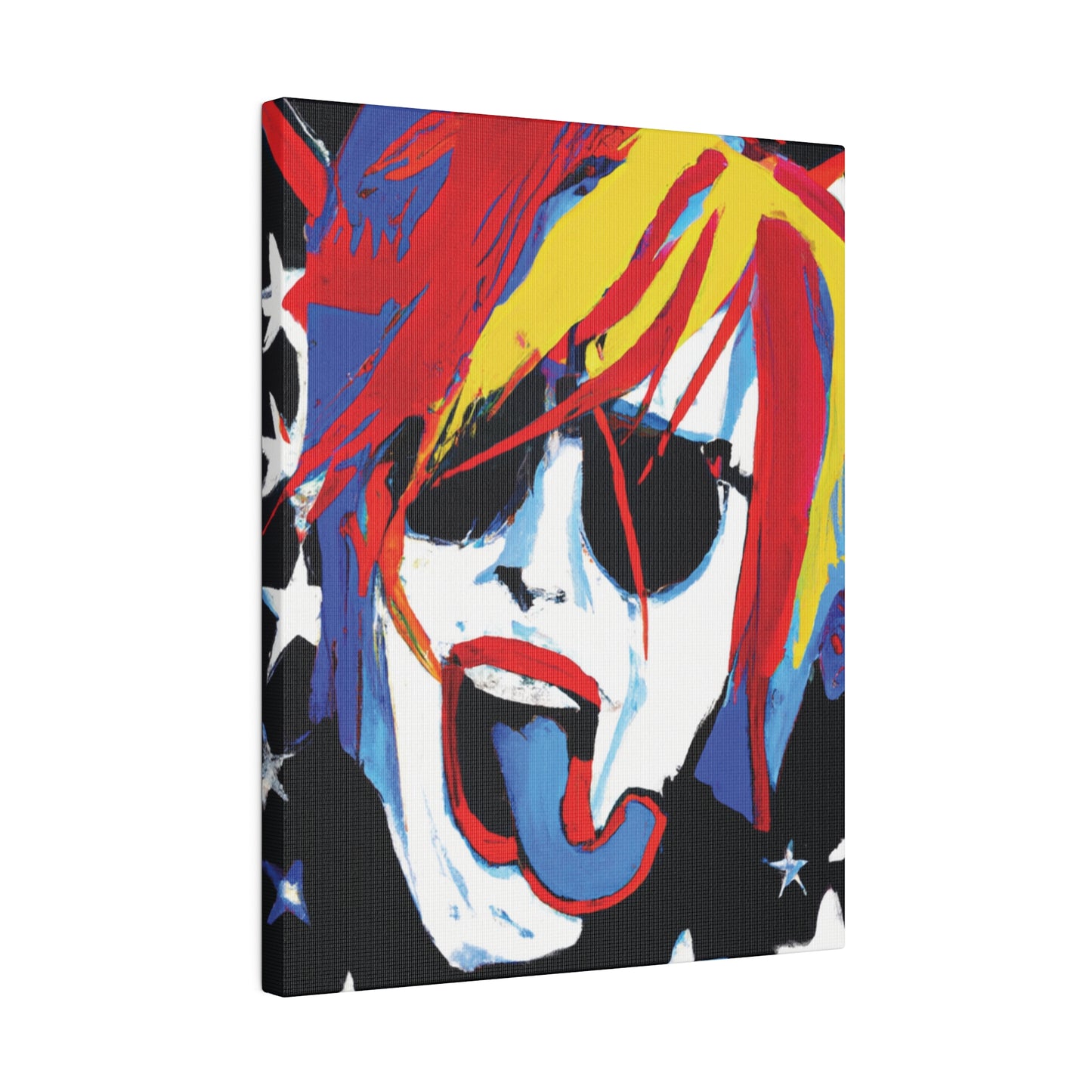 5376Y - Rockstar Painting Print | Face | Abstract | Poster | Home Decor | Wall Art | Music Art | Canvas