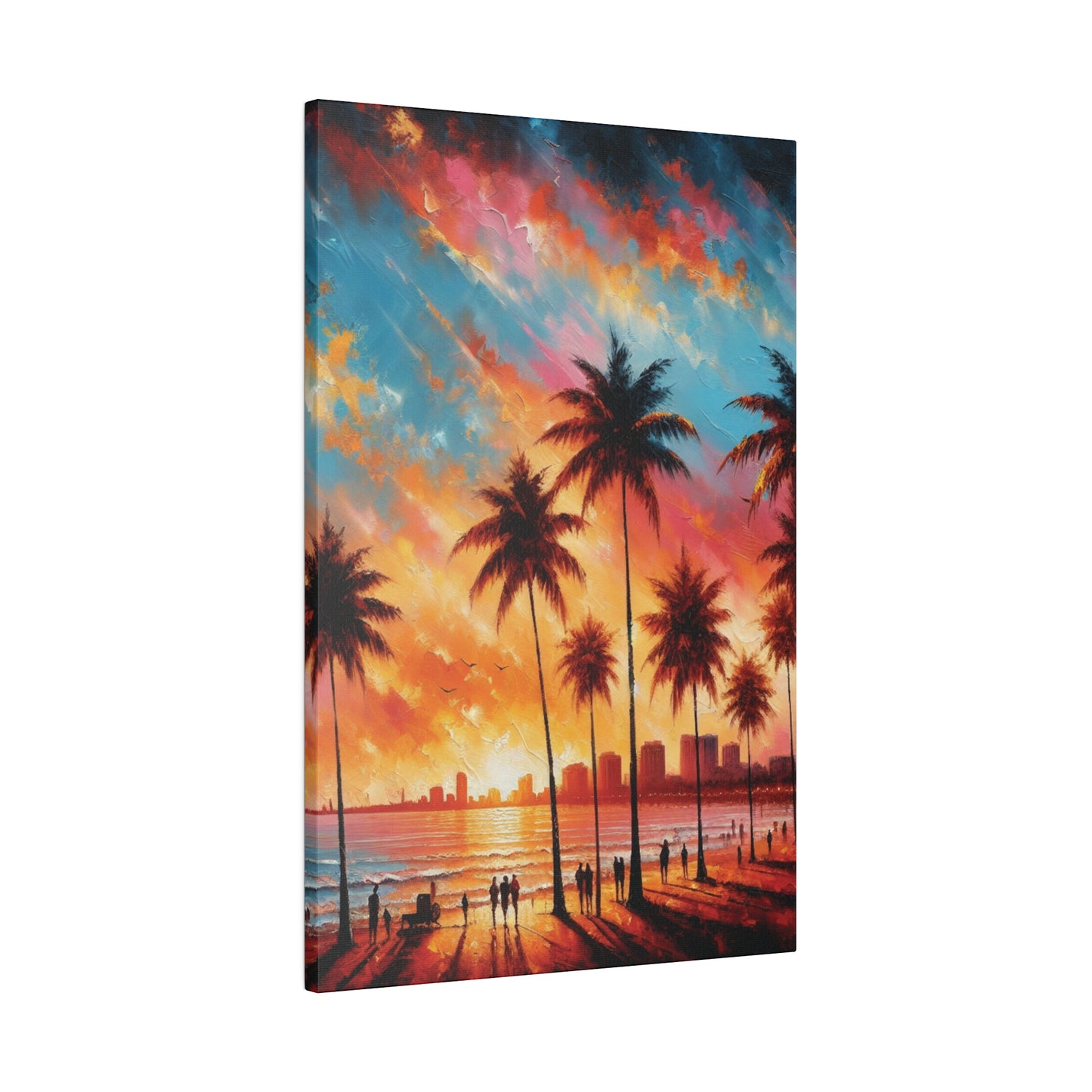 3567B - miami beach art, sunset background, ocean art work, beach art work, sunset designs, miami beach painting, miami beach print