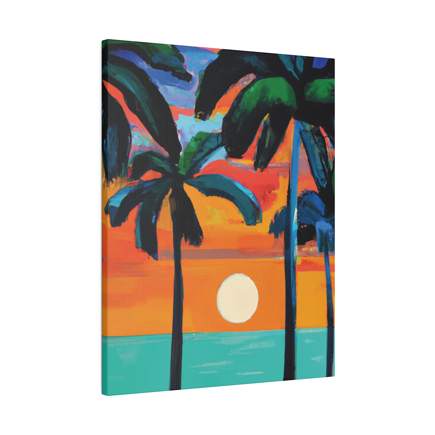 4567C - Miami Beach Sunset Painting Print | Miami | Beach | Sunset | Poster | Home Decor | Wall Art | Canvas