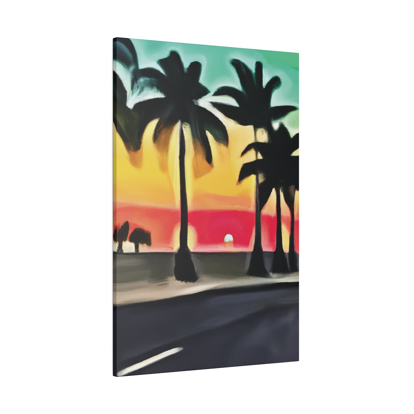 6057U - Miami Beach Sunset Painting Print | Miami | Beach | Sunset | Poster | Home Decor | Wall Art | Canvas