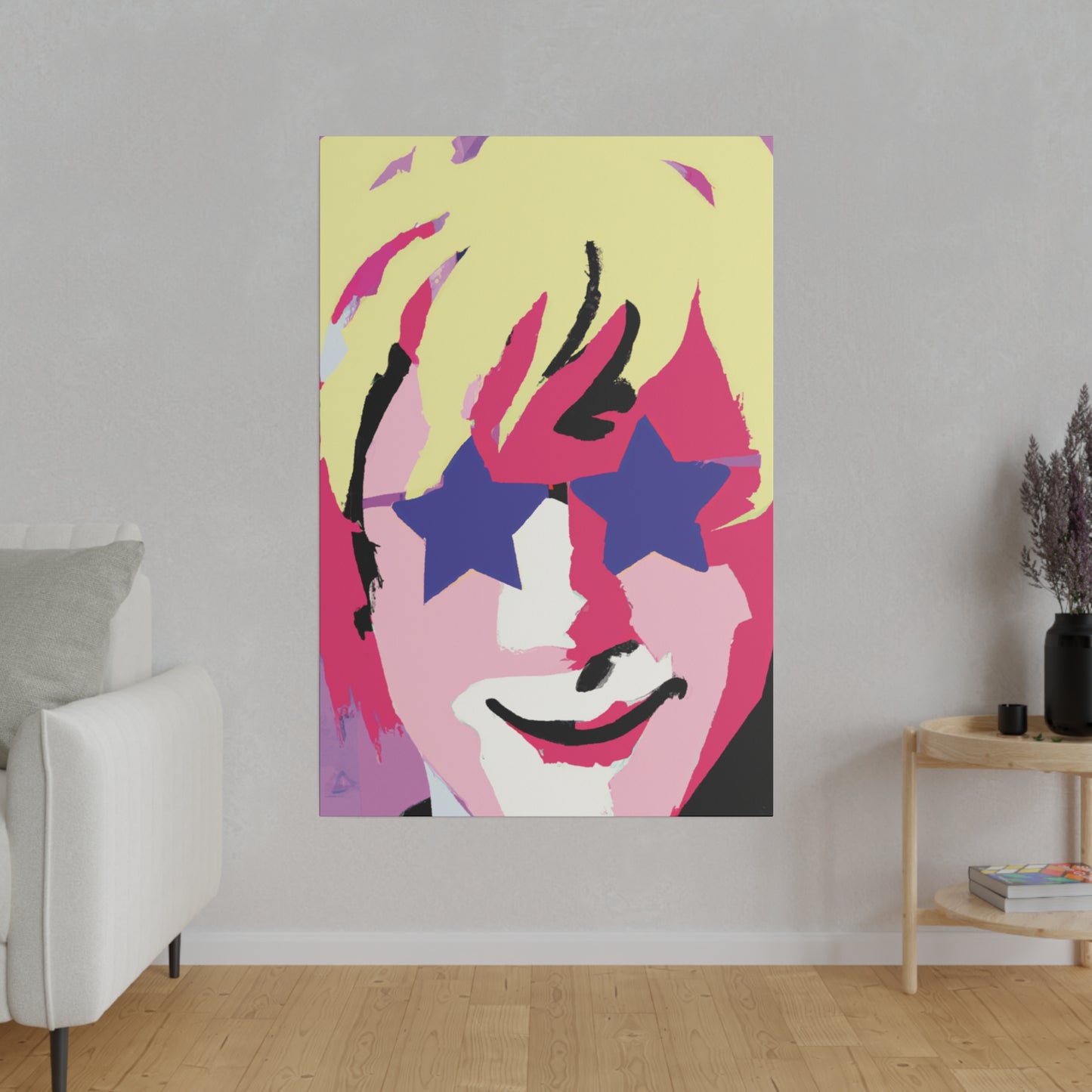 3558K - Rockstar Painting Print | Face | Abstract | Poster | Home Decor | Wall Art | Music Art | Canvas