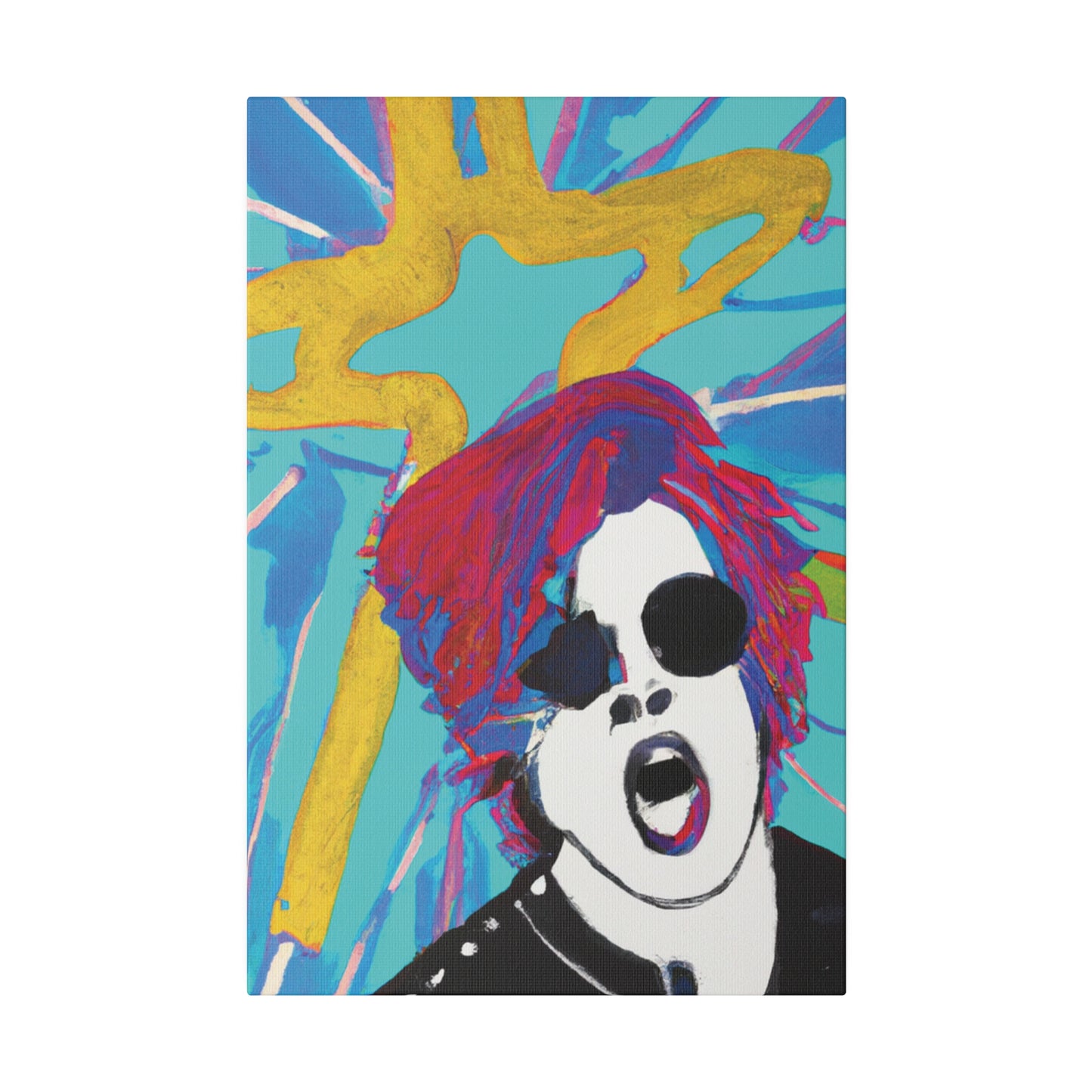 4567A - Rockstar Painting Print | Face | Abstract | Poster | Home Decor | Wall Art | Music Art | Canvas