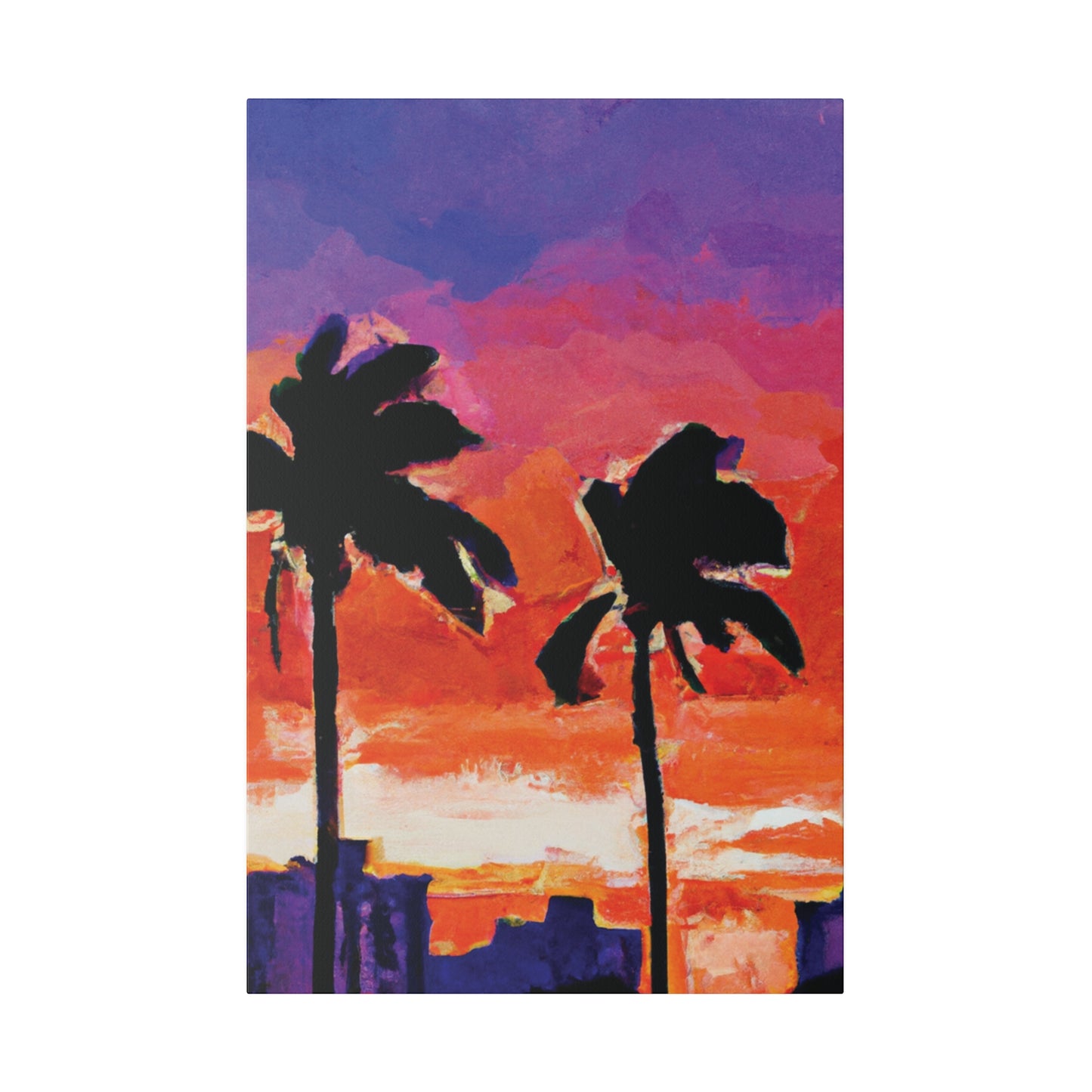 3243X - Miami Beach Sunset Painting Print | Miami | Beach | Sunset | Poster | Home Decor | Wall Art | Canvas