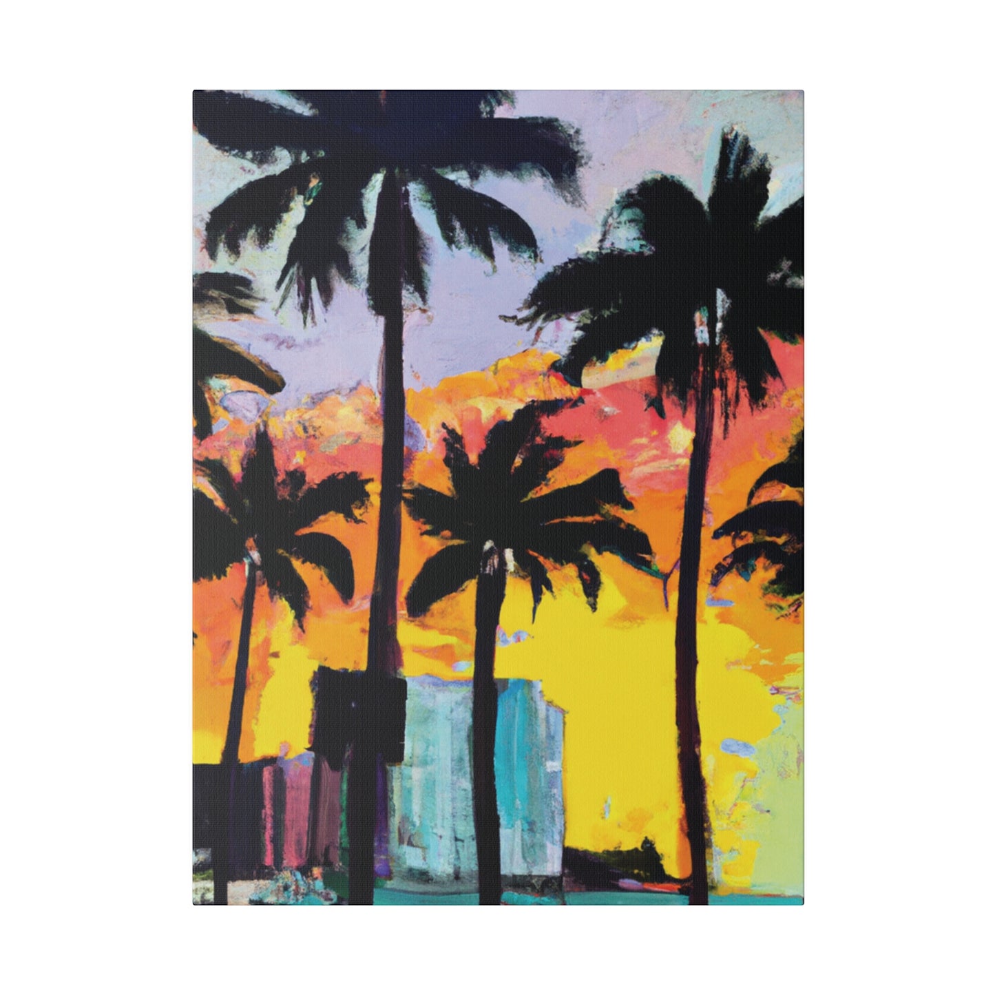 10266L - Miami Beach Sunset Painting Print | Miami | Beach | Sunset | Poster | Home Decor | Wall Art | Canvas