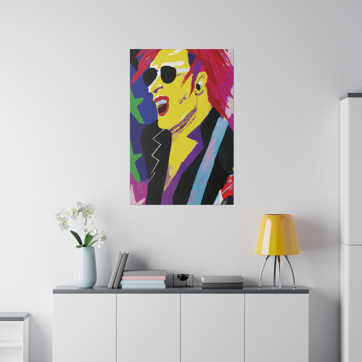 9751P - Rockstar Painting Print | Face | Abstract | Poster | Home Decor | Wall Art | Music Art | Canvas