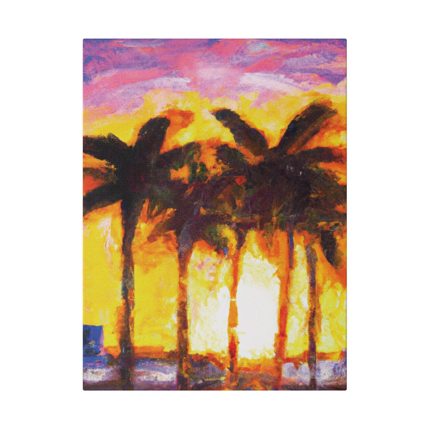 1535V - Miami Beach Sunset Painting Print | Miami | Beach | Sunset | Poster | Home Decor | Wall Art | Canvas