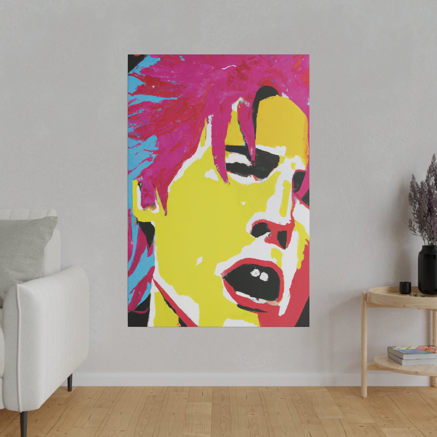 825J - Rockstar Painting Print | Face | Abstract | Poster | Home Decor | Wall Art | Music Art | Canvas