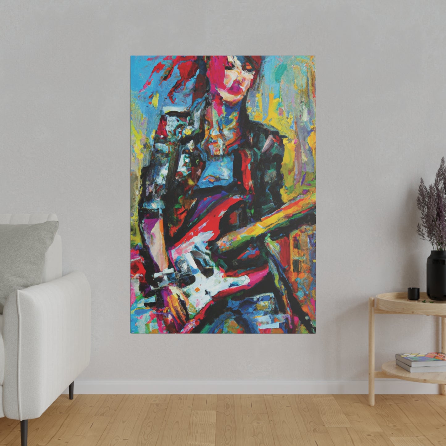 9010O - Rockstar Oil Painting Style Print | Poster | Home Decor | Wall Art | Music Art | Canvas