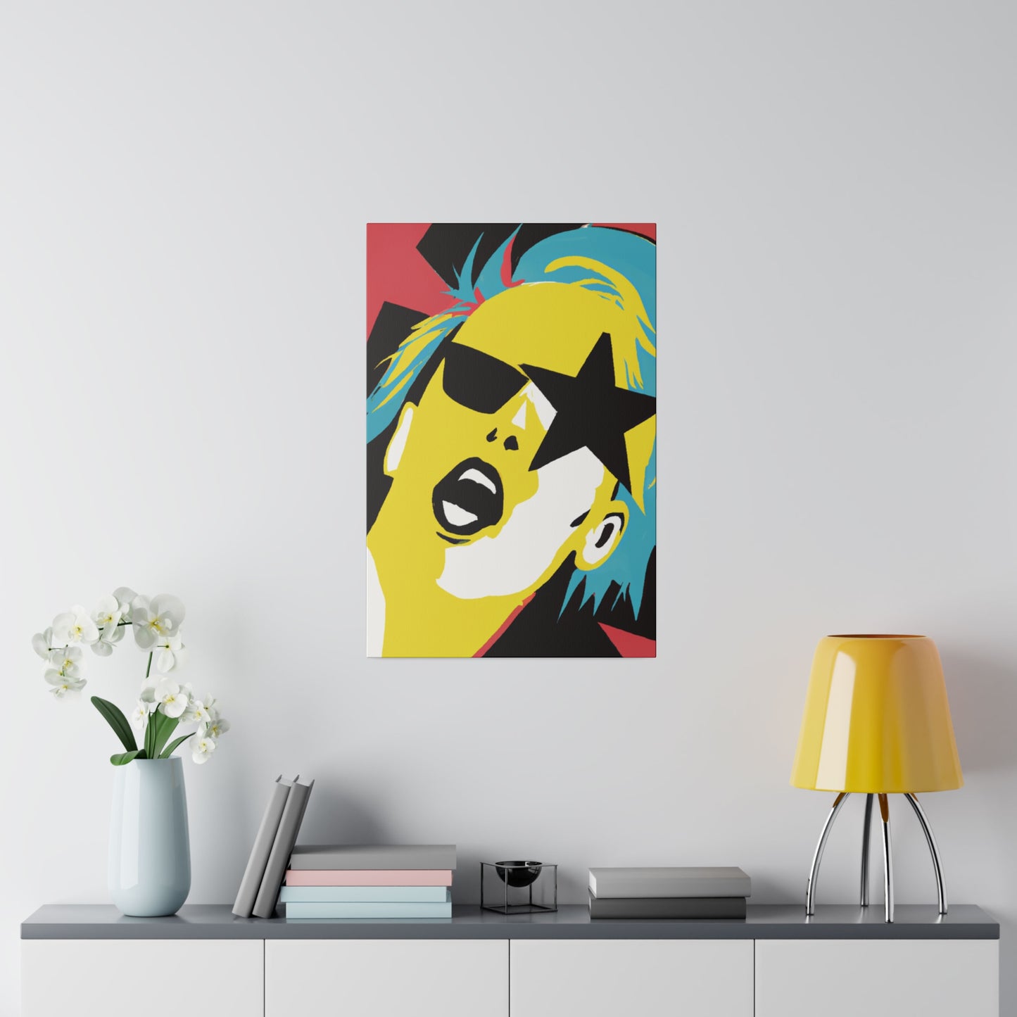 3688R - Rockstar Painting Print | Face | Abstract | Poster | Home Decor | Wall Art | Music Art | Canvas