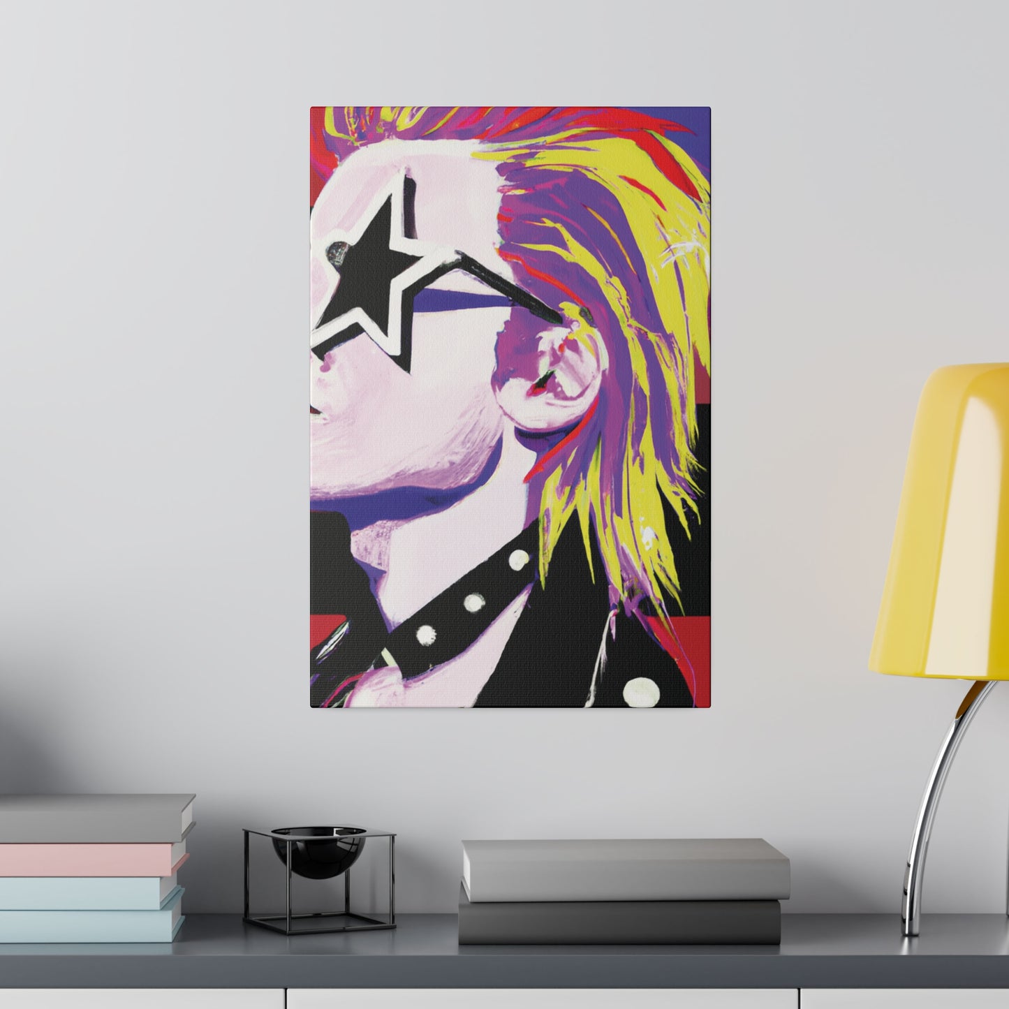 7547K - Rockstar Painting Print | Face | Abstract | Poster | Home Decor | Wall Art | Music Art | Canvas