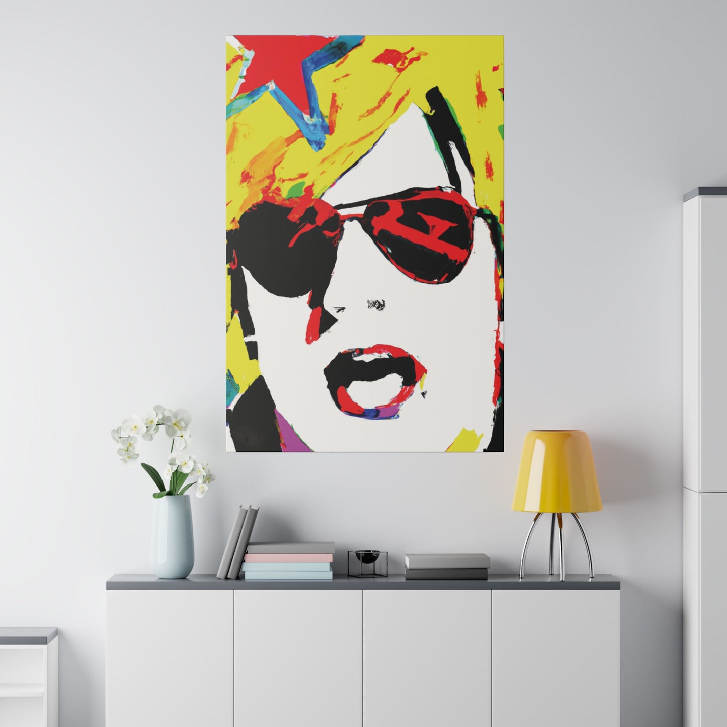 7931Q - Rockstar Painting Print | Face | Abstract | Poster | Home Decor | Wall Art | Music Art | Canvas