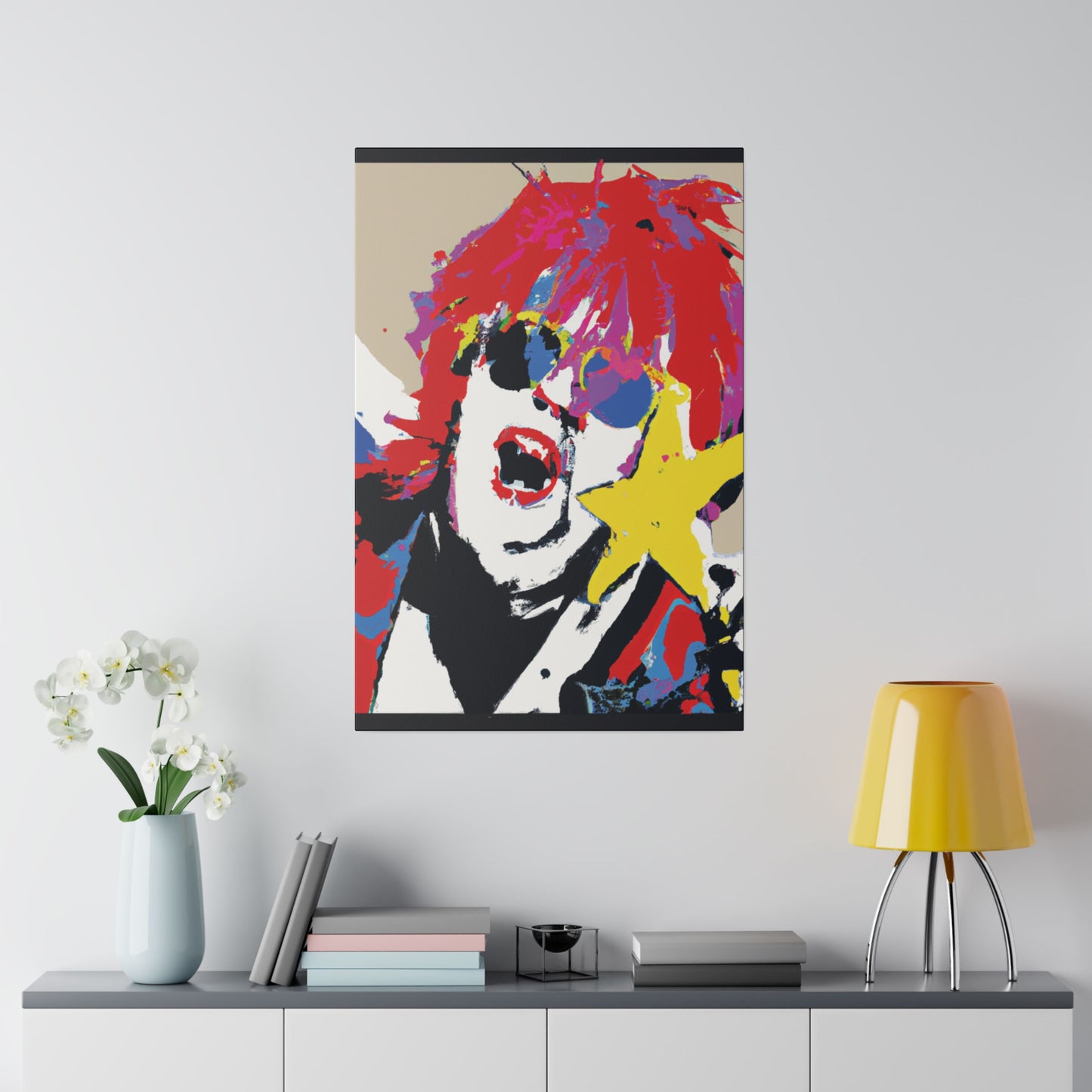 8717H - Rockstar Painting Print | Face | Abstract | Poster | Home Decor | Wall Art | Music Art | Canvas