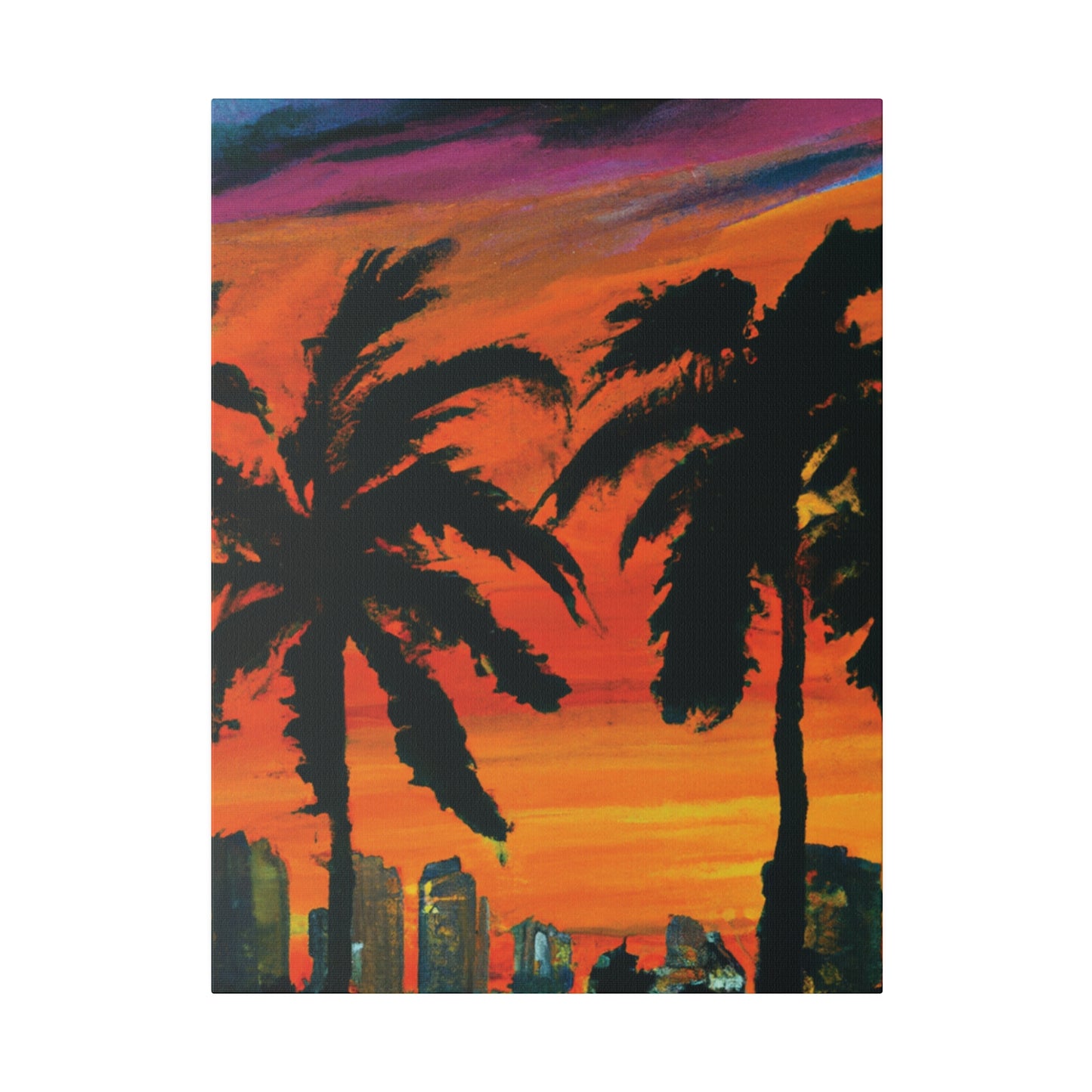 3294V - Miami Beach Sunset Painting Print | Miami | Beach | Sunset | Poster | Home Decor | Wall Art | Canvas