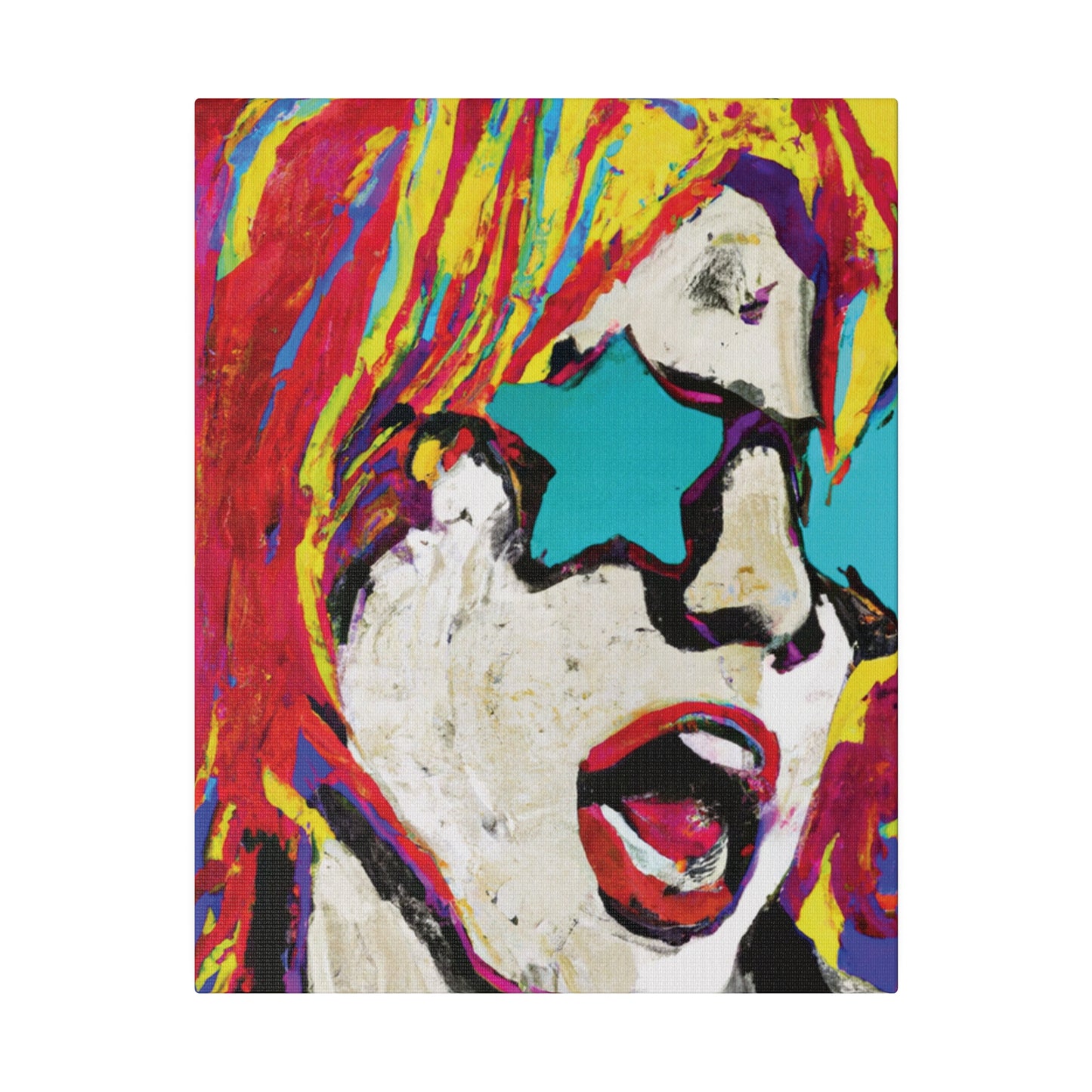 8876G - Rockstar Painting Print | Face | Abstract | Poster | Home Decor | Wall Art | Music Art | Canvas
