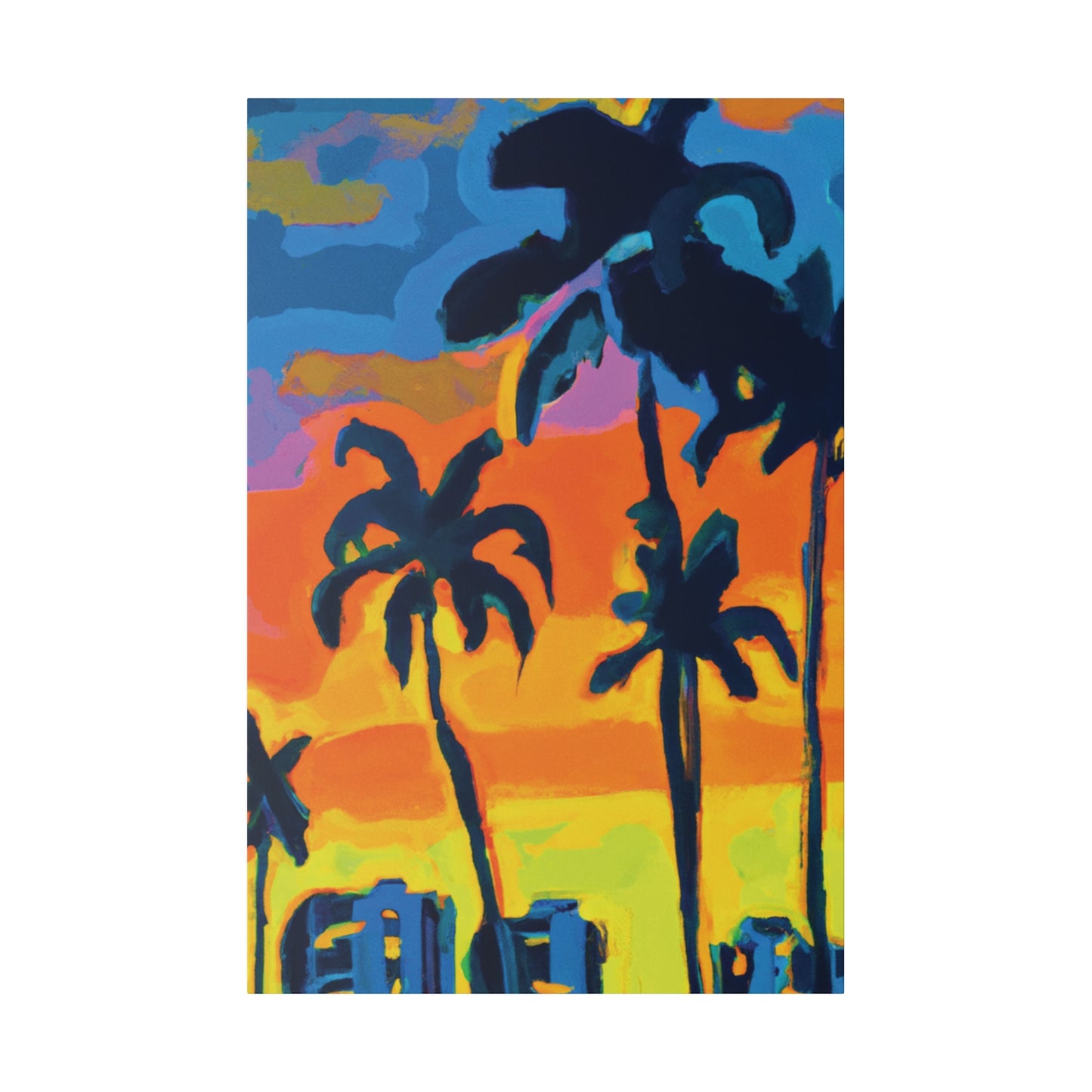 5462R - Miami Beach Sunset Painting Print | Miami | Beach | Sunset | Poster | Home Decor | Wall Art | Canvas