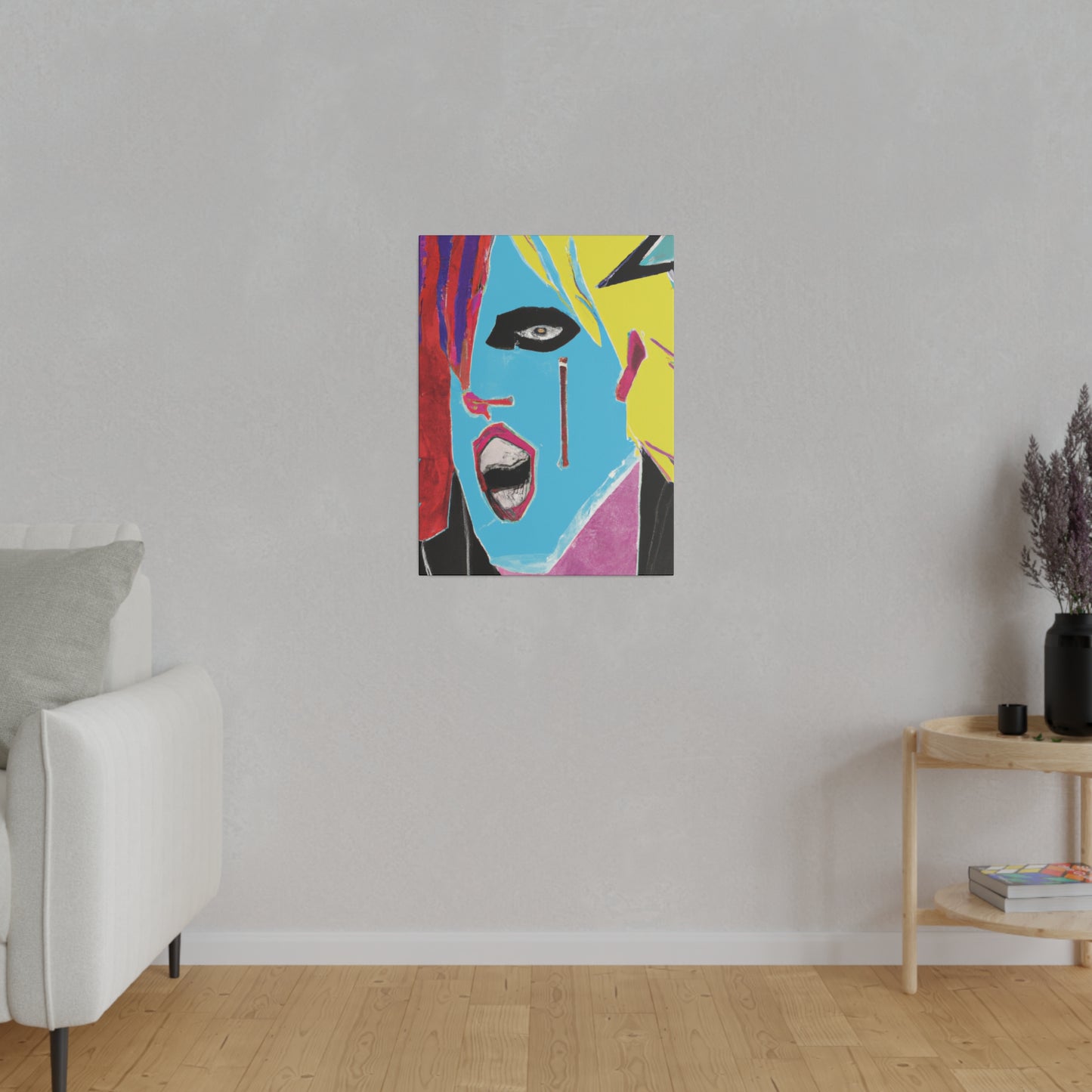 8365A - Rockstar Painting Print | Face | Abstract | Poster | Home Decor | Wall Art | Music Art | Canvas