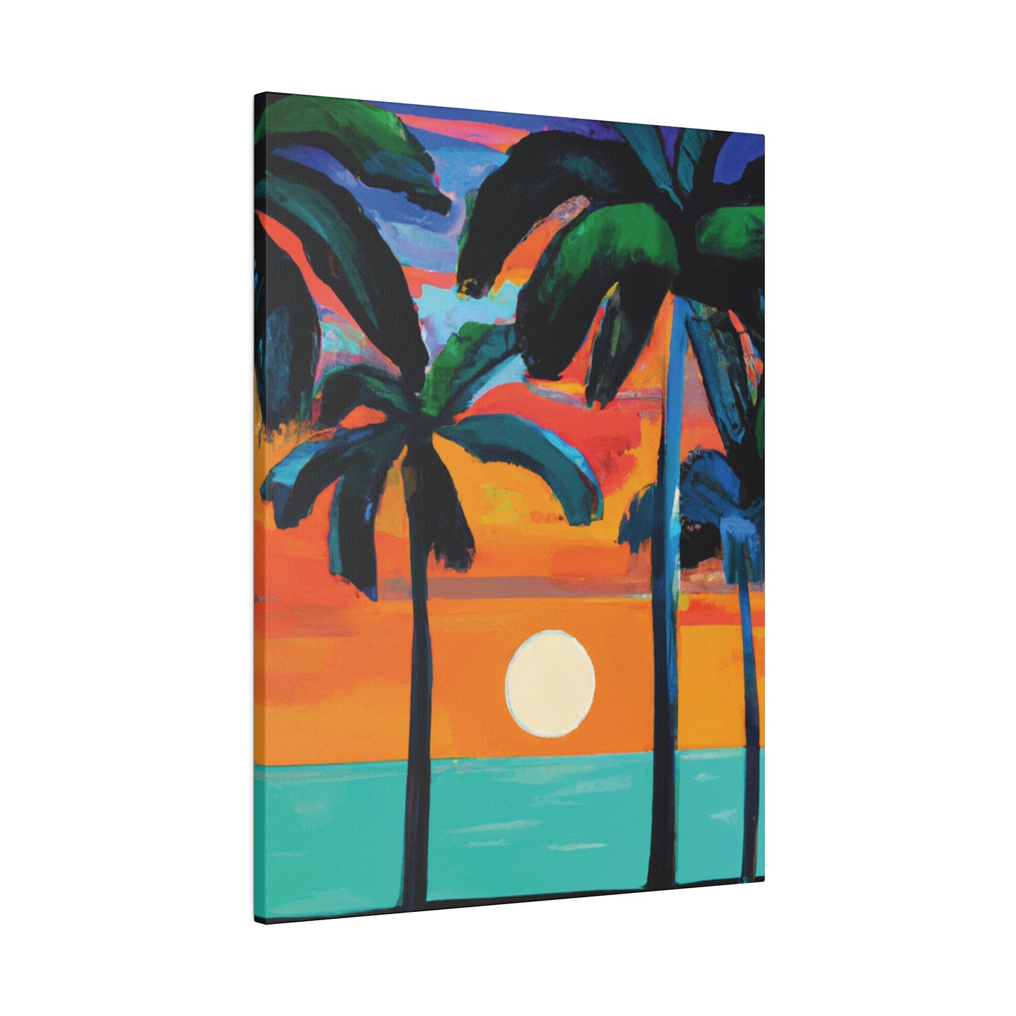 4567C - Miami Beach Sunset Painting Print | Miami | Beach | Sunset | Poster | Home Decor | Wall Art | Canvas