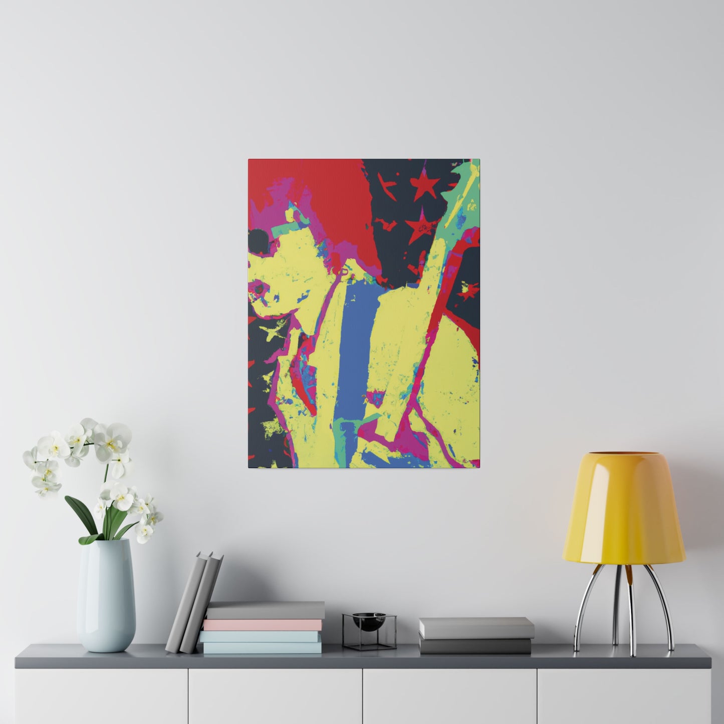 9735F - Rockstar Painting Print | Face | Abstract | Poster | Home Decor | Wall Art | Music Art | Canvas