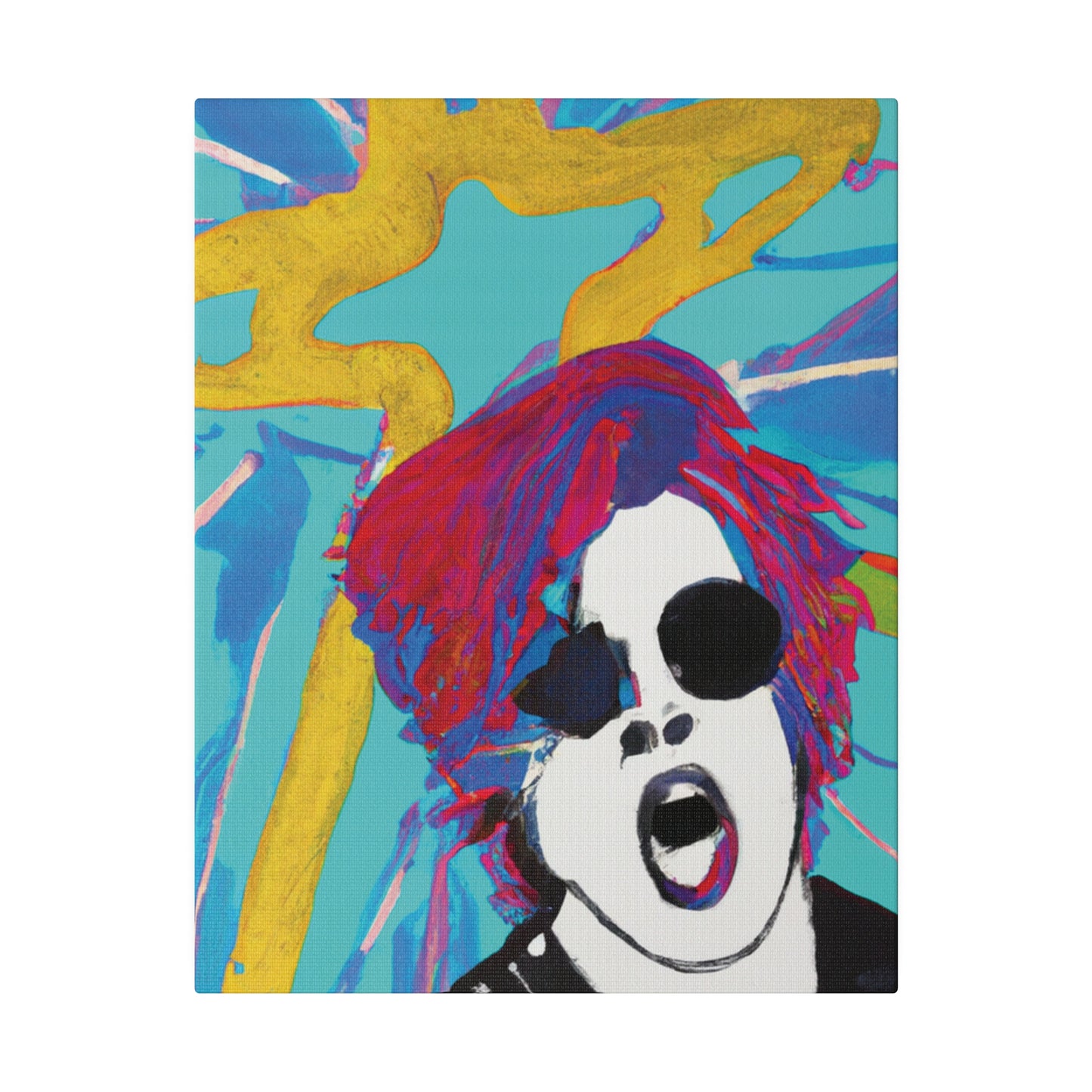 4567A - Rockstar Painting Print | Face | Abstract | Poster | Home Decor | Wall Art | Music Art | Canvas