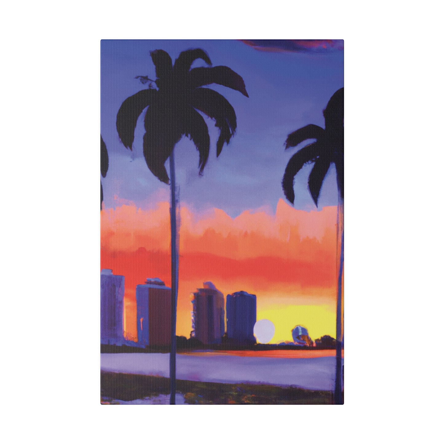 6829T - Miami Beach Sunset Painting Print | Miami | Beach | Sunset | Poster | Home Decor | Wall Art | Canvas