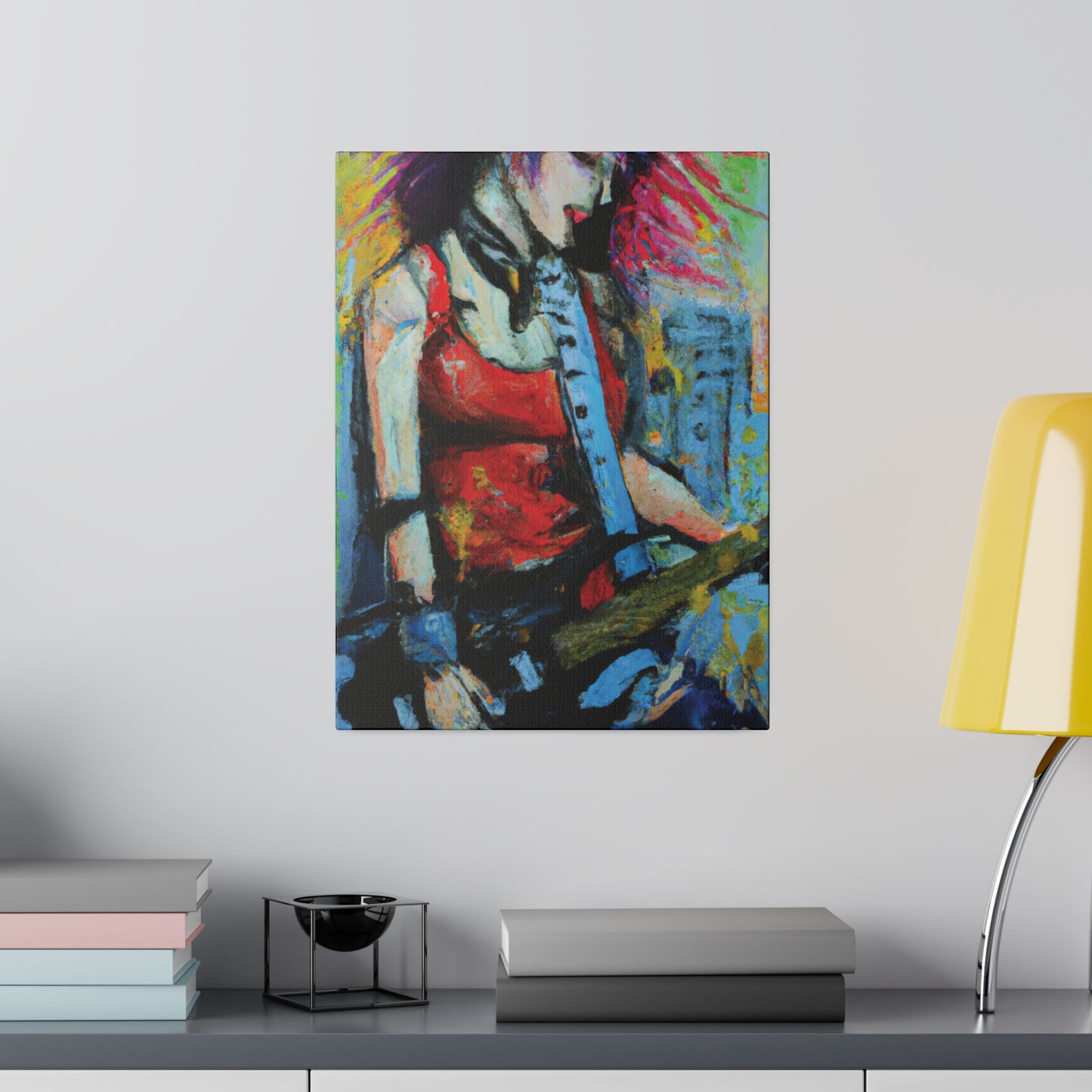 8424V - Rockstar Oil Painting Style Print | Poster | Home Decor | Wall Art | Music Art | Canvas