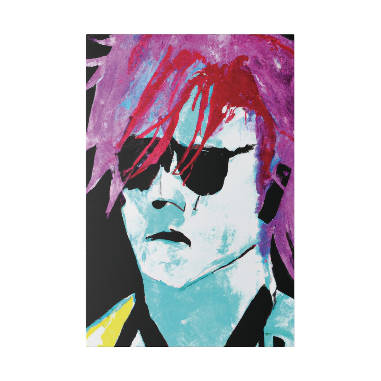 414V - Rockstar Painting Print | Face | Abstract | Poster | Home Decor | Wall Art | Music Art | Canvas