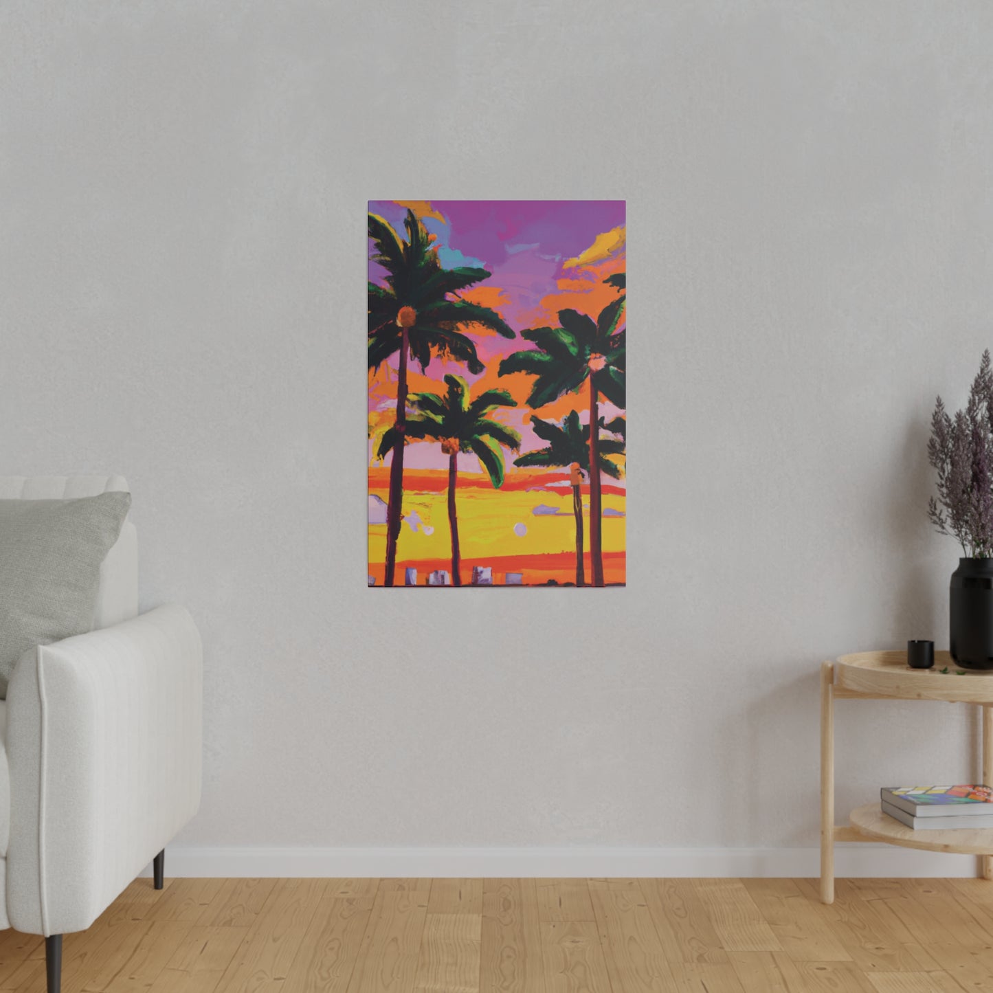 4389A - Miami Beach Sunset Painting Print | Miami | Beach | Sunset | Poster | Home Decor | Wall Art | Canvas