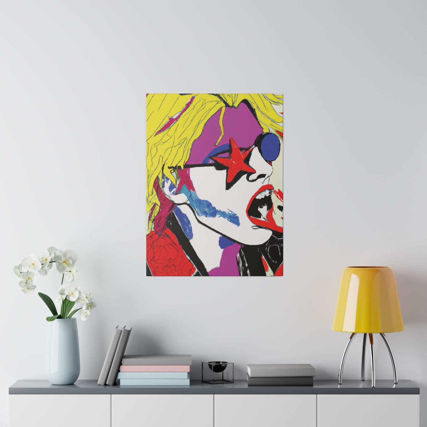 7531H - Rockstar Painting Print | Face | Abstract | Poster | Home Decor | Wall Art | Music Art | Canvas