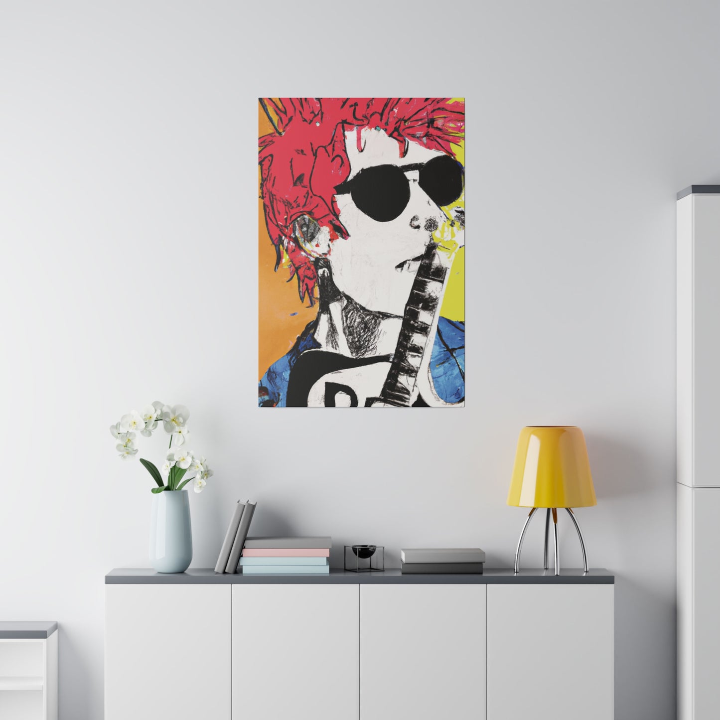 8995T - Rockstar Painting Print | Face | Abstract | Poster | Home Decor | Wall Art | Music Art | Canvas