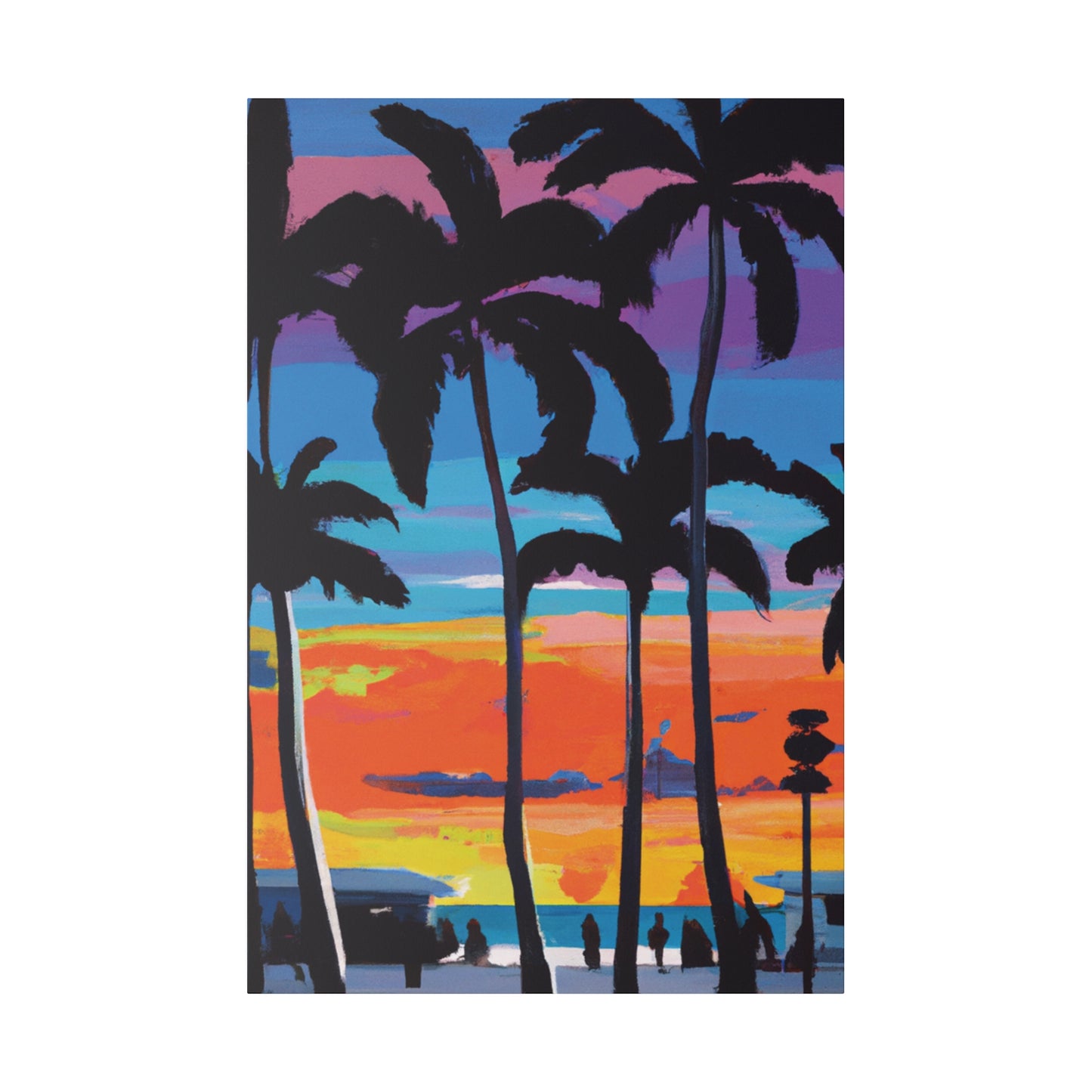 7891V - Miami Beach Sunset Painting Print | Miami | Beach | Sunset | Poster | Home Decor | Wall Art | Canvas