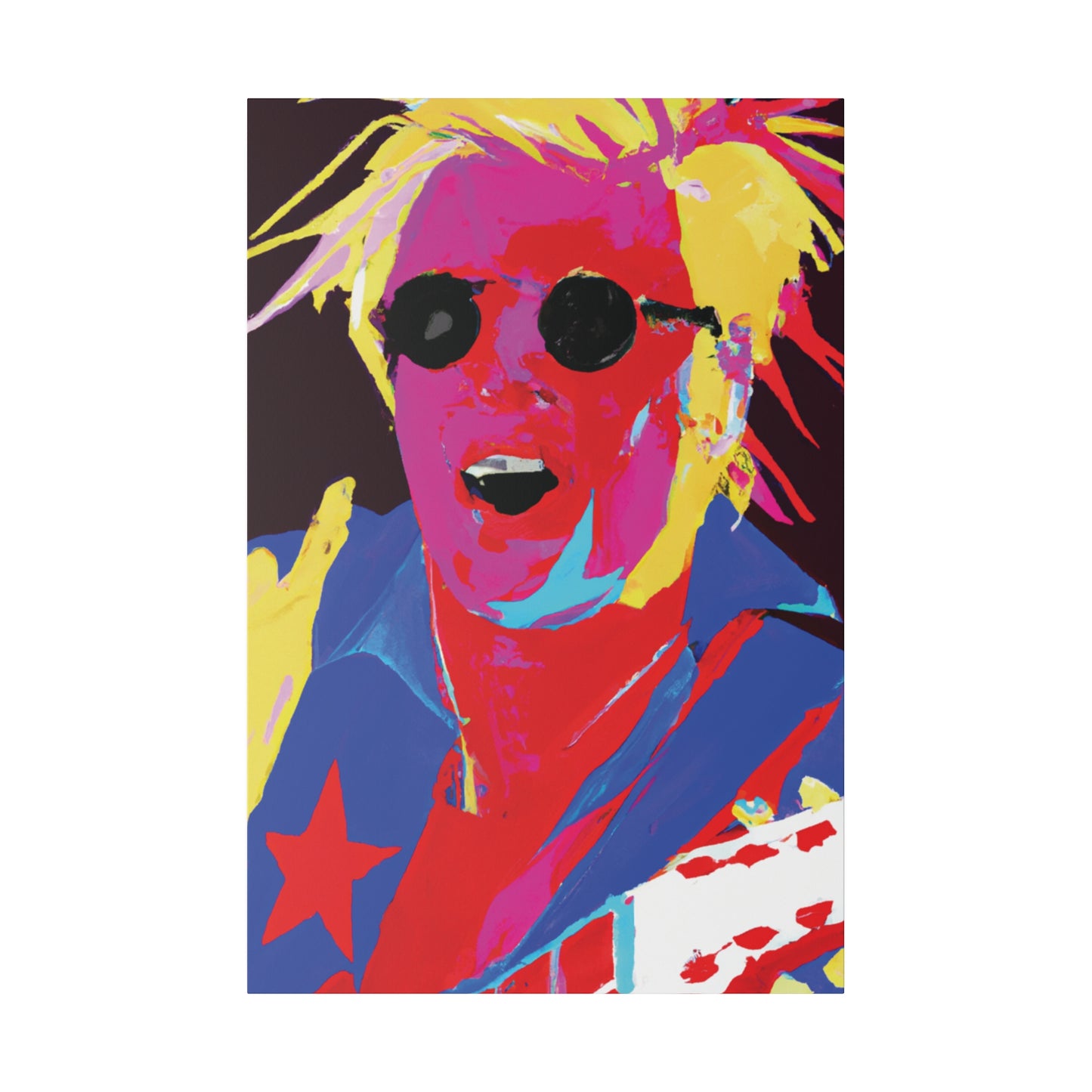 1327M - Rockstar Painting Print | Face | Abstract | Poster | Home Decor | Wall Art | Music Art | Canvas