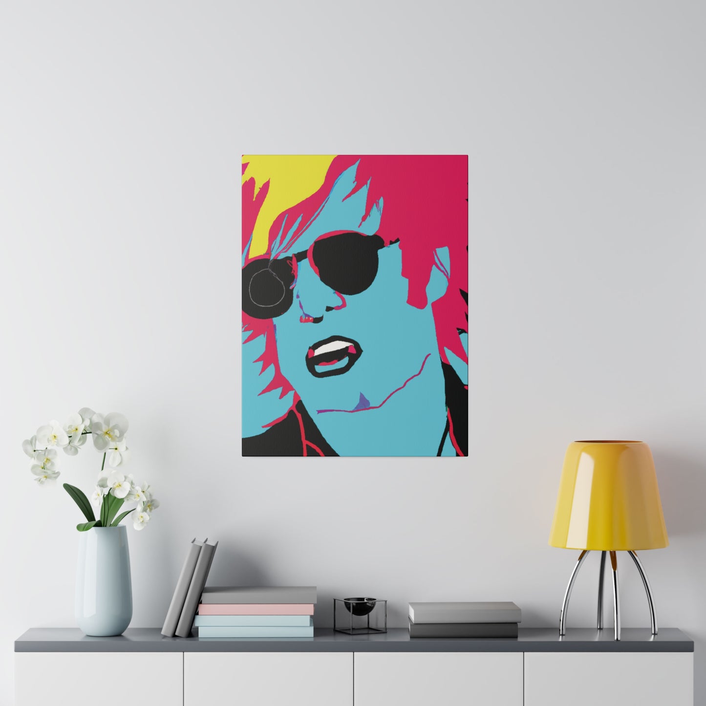 6426B - Rockstar Painting Print | Face | Abstract | Poster | Home Decor | Wall Art | Music Art | Canvas