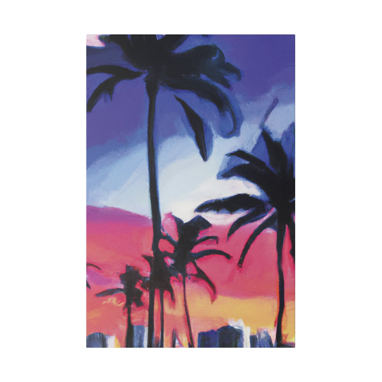 7473F - Miami Beach Sunset Painting Print | Miami | Beach | Sunset | Poster | Home Decor | Wall Art | Canvas