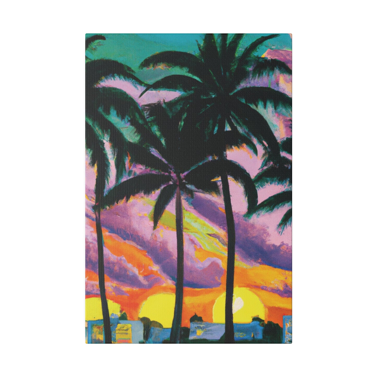 8789Q - Miami Beach Sunset Painting Print | Miami | Beach | Sunset | Poster | Home Decor | Wall Art | Canvas