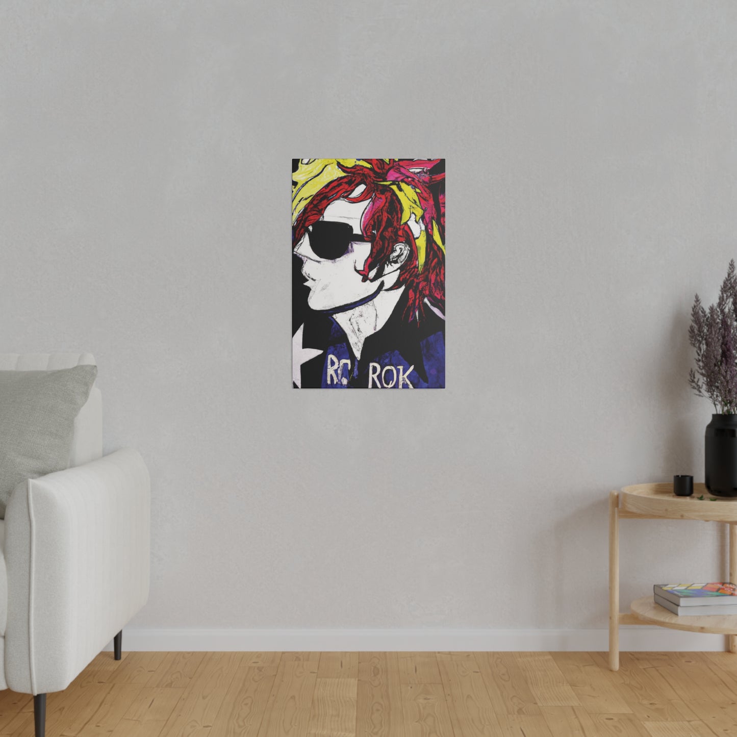 7561C - Rockstar Painting Print | Face | Abstract | Poster | Home Decor | Wall Art | Music Art | Canvas