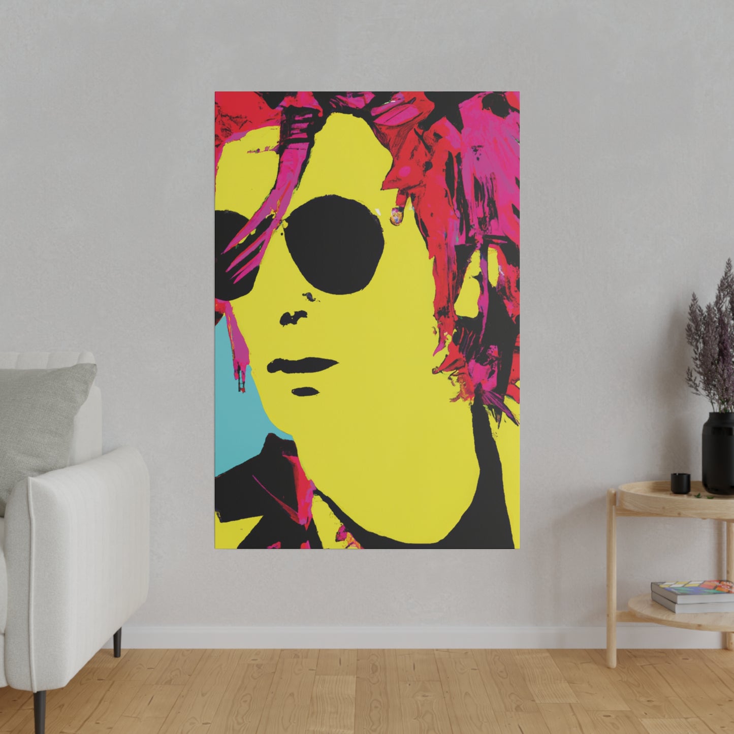 4543A - Rockstar Painting Print | Face | Abstract | Poster | Home Decor | Wall Art | Music Art | Canvas
