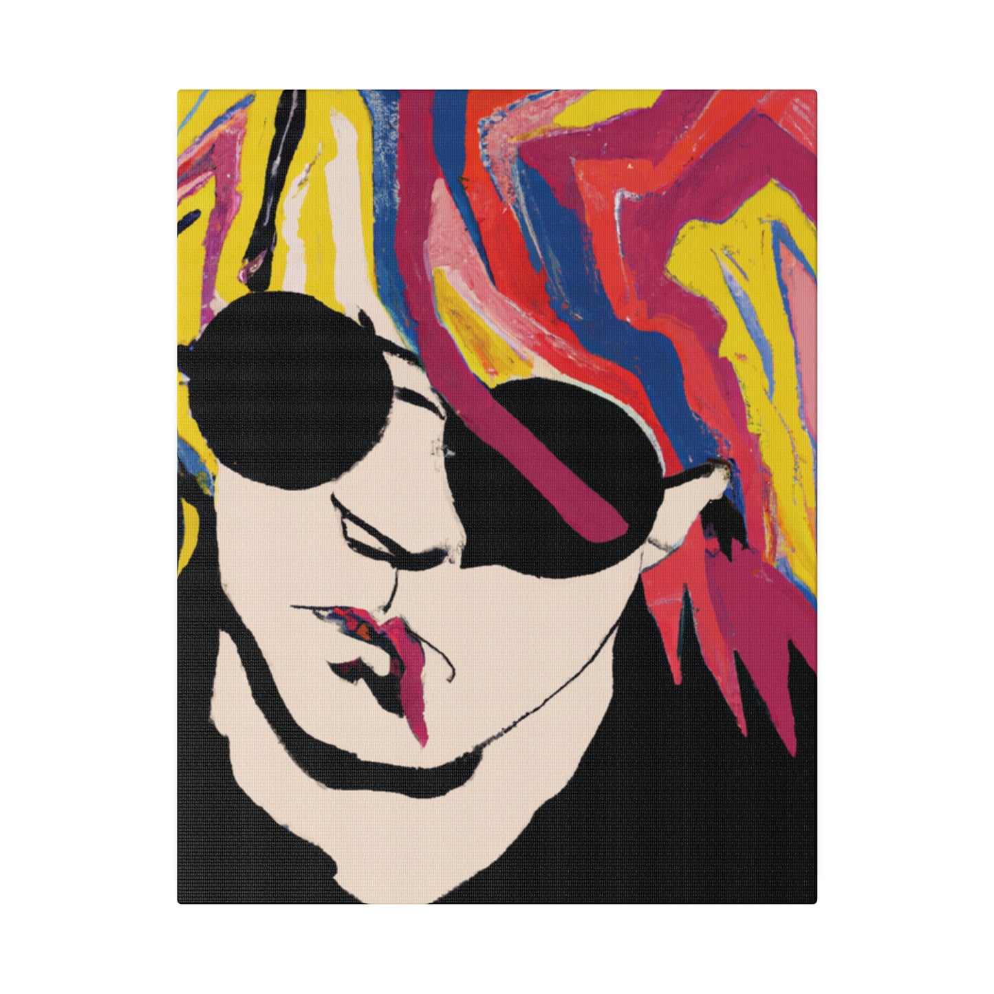 4112A - Rockstar Painting Print | Face | Abstract | Poster | Home Decor | Wall Art | Music Art | Canvas