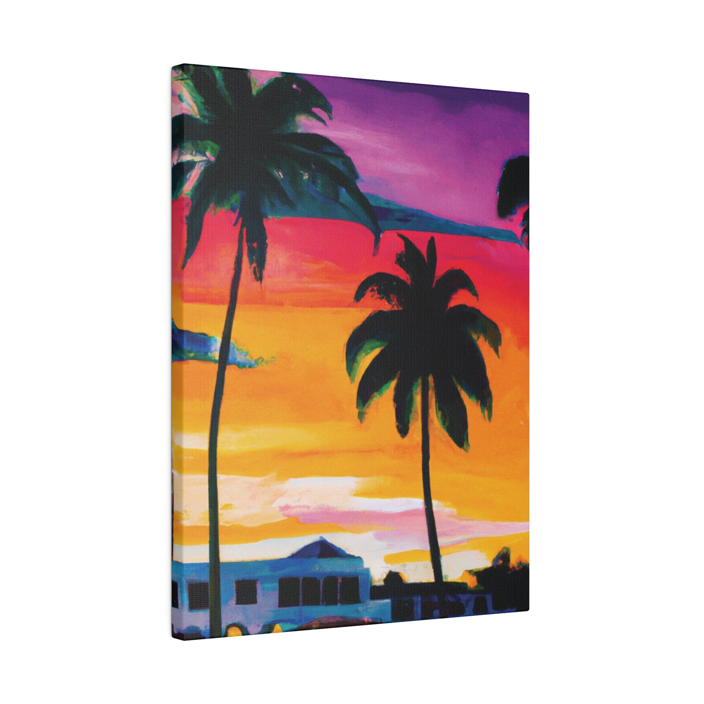 7785F - Miami Beach Sunset Painting Print | Miami | Beach | Sunset | Poster | Home Decor | Wall Art | Canvas