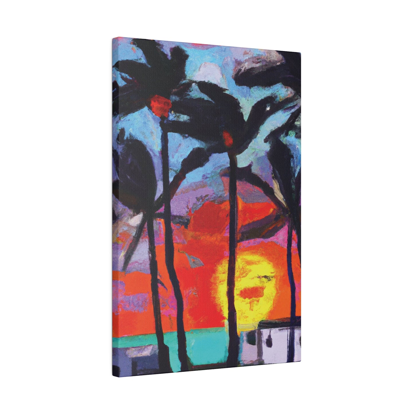 8407Q - Miami Beach Sunset Painting Print | Miami | Beach | Sunset | Poster | Home Decor | Wall Art | Canvas