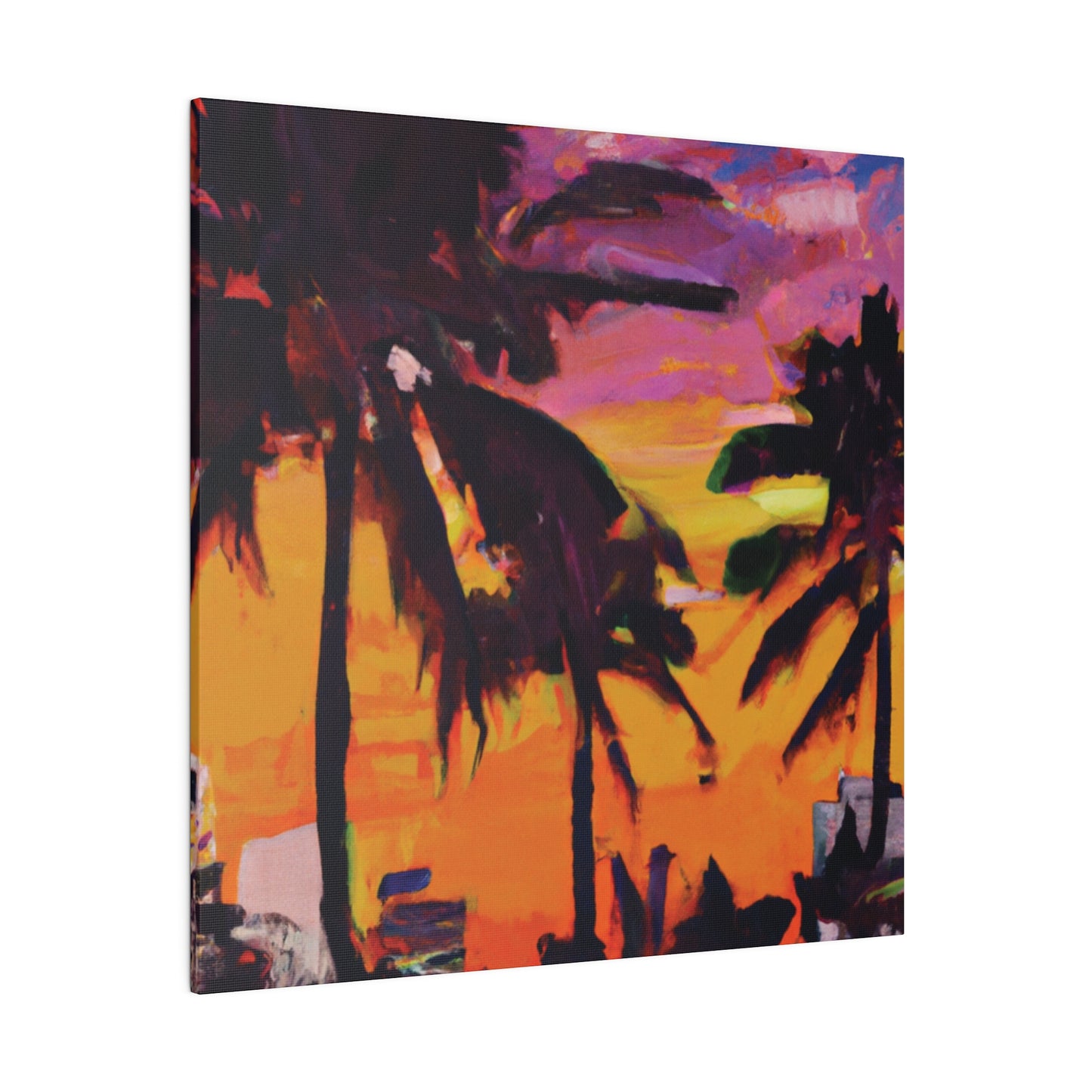 8409A - Miami Beach Sunset Painting Print | Miami | Beach | Sunset | Poster | Home Decor | Wall Art | Canvas