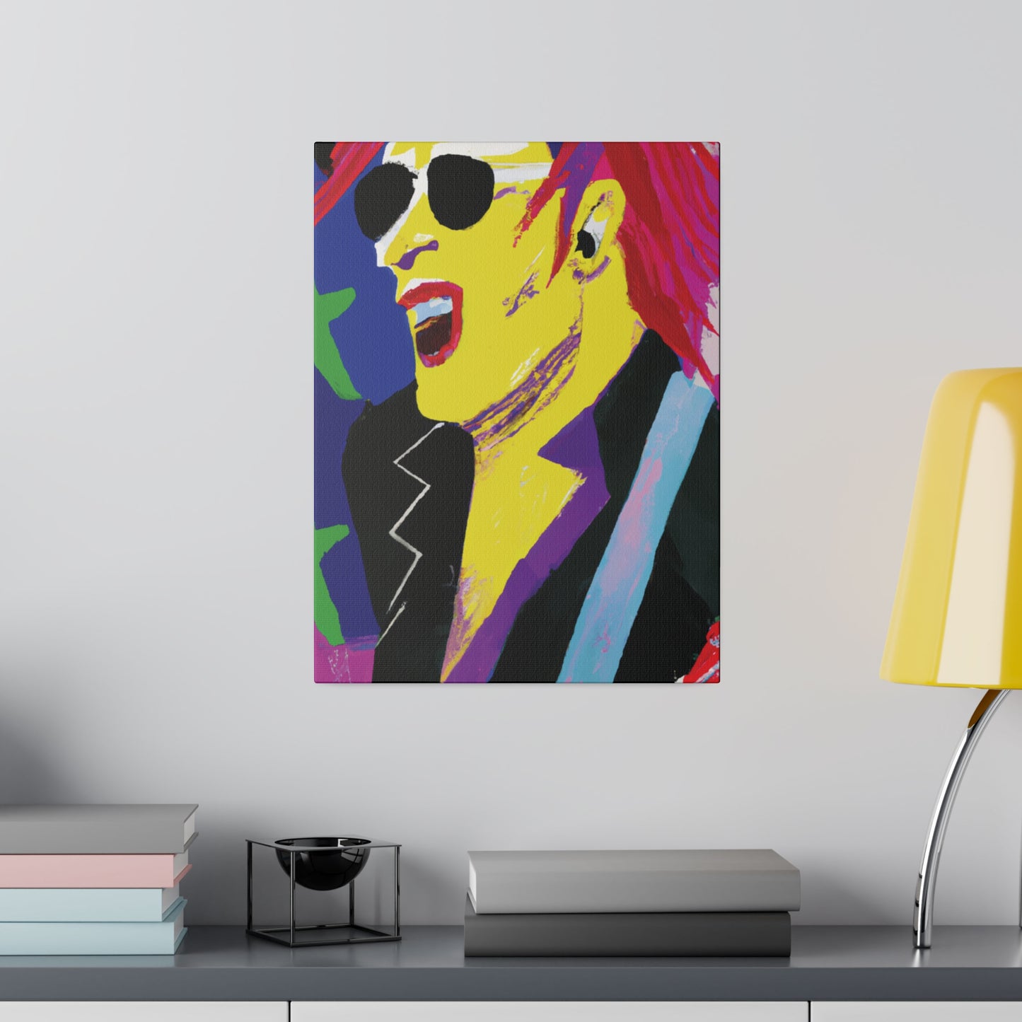 9751P - Rockstar Painting Print | Face | Abstract | Poster | Home Decor | Wall Art | Music Art | Canvas