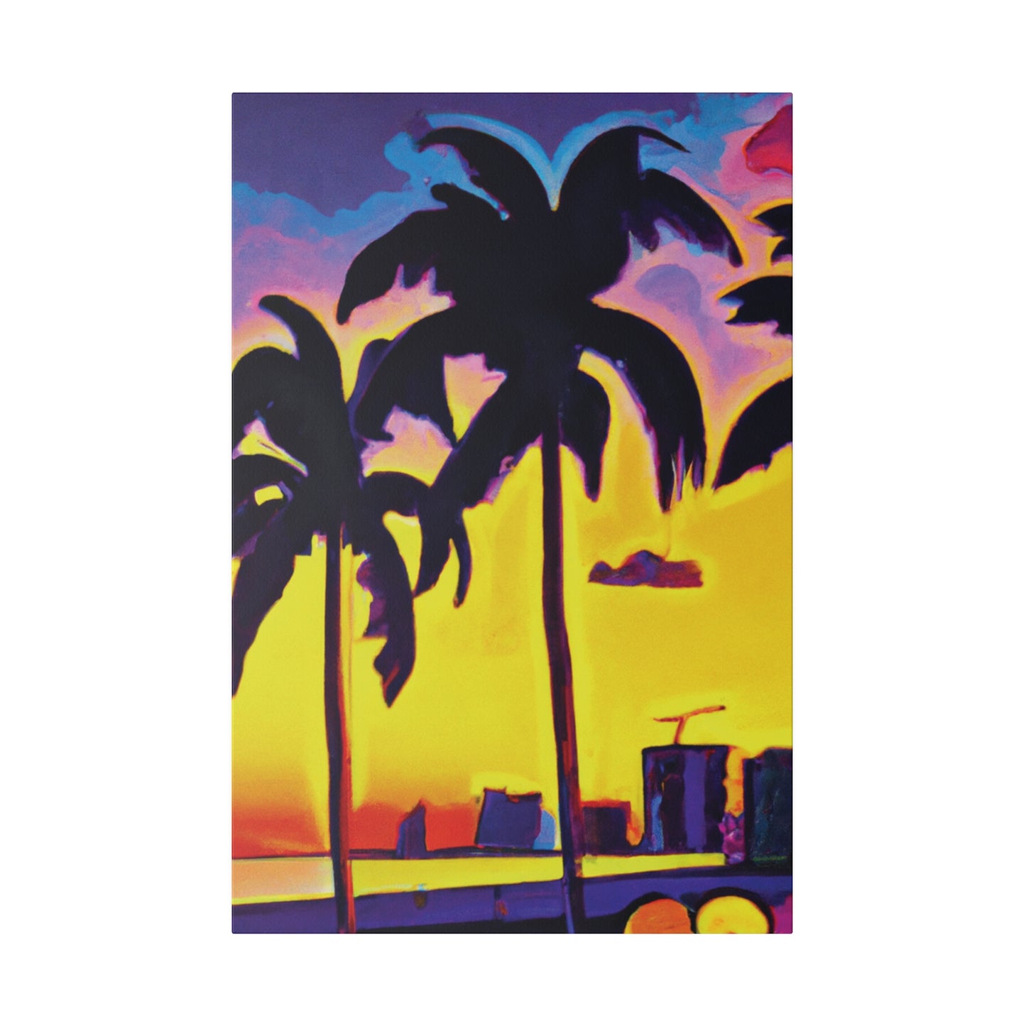 5674W - Miami Beach Sunset Painting Print | Miami | Beach | Sunset | Poster | Home Decor | Wall Art | Canvas