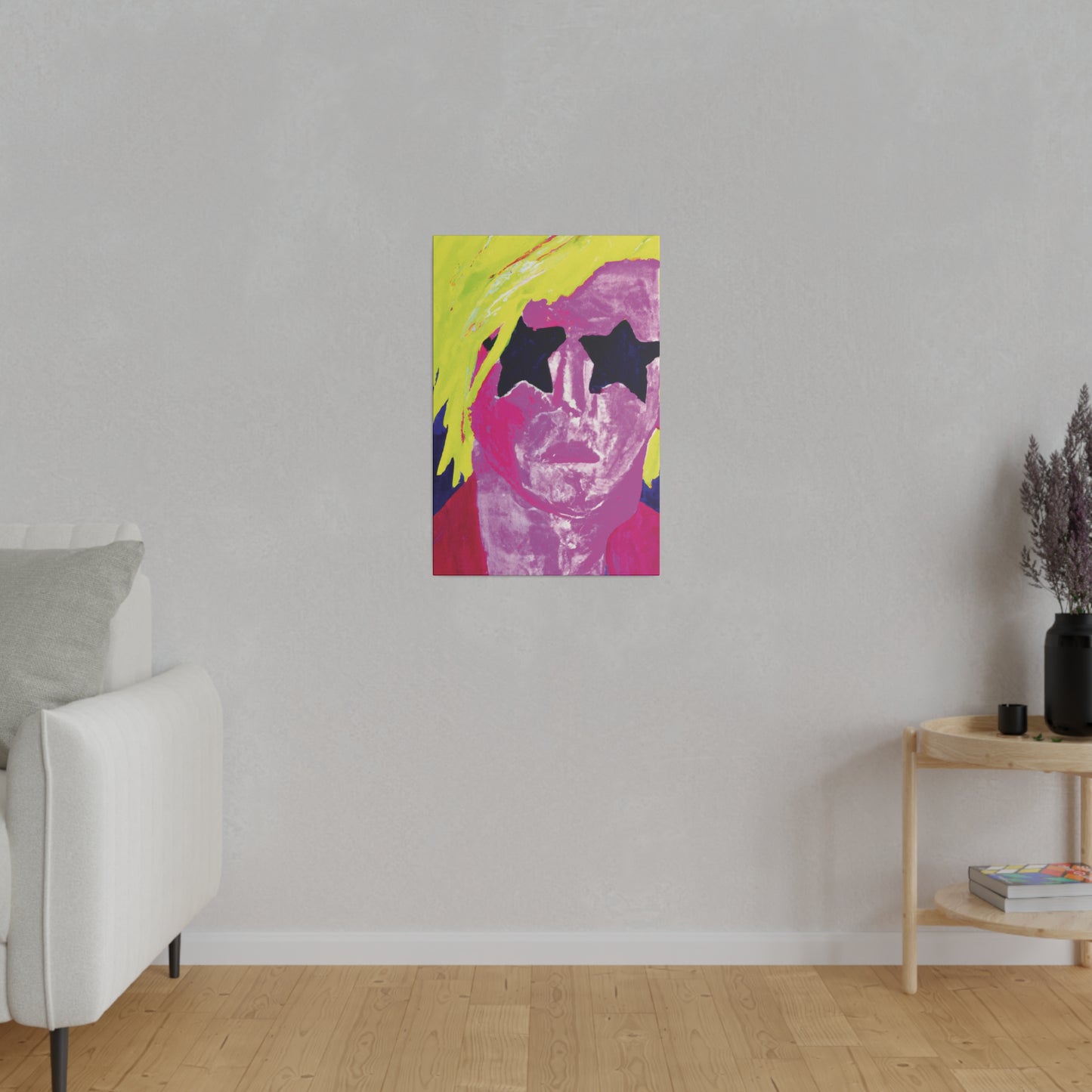 7563W - Rockstar Painting Print | Face | Abstract | Poster | Home Decor | Wall Art | Music Art | Canvas