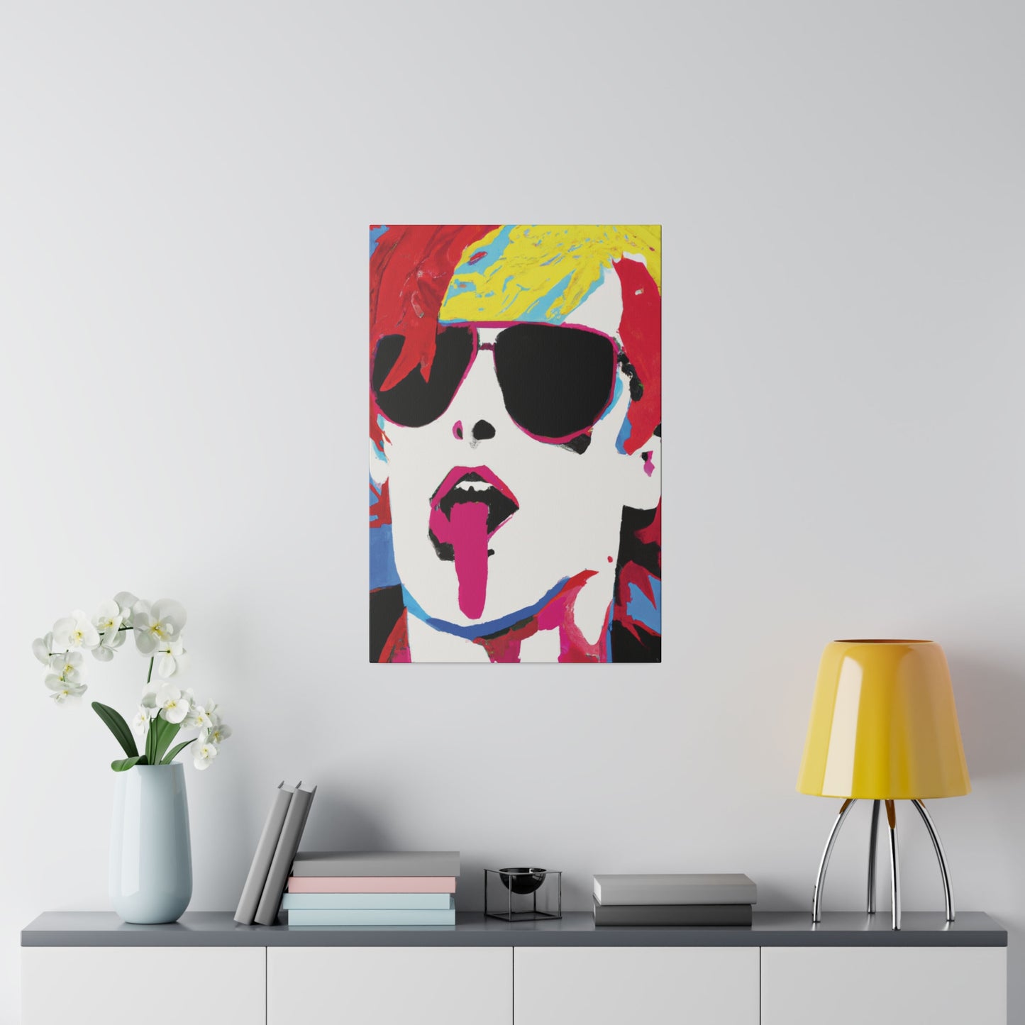 8381F - Rockstar Painting Print | Face | Abstract | Poster | Home Decor | Wall Art | Music Art | Canvas