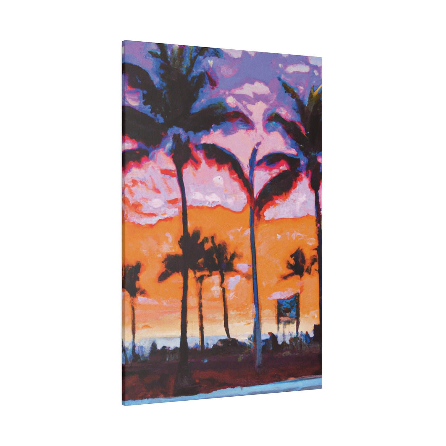 8373X - Miami Beach Sunset Painting Print | Miami | Beach | Sunset | Poster | Home Decor | Wall Art | Canvas