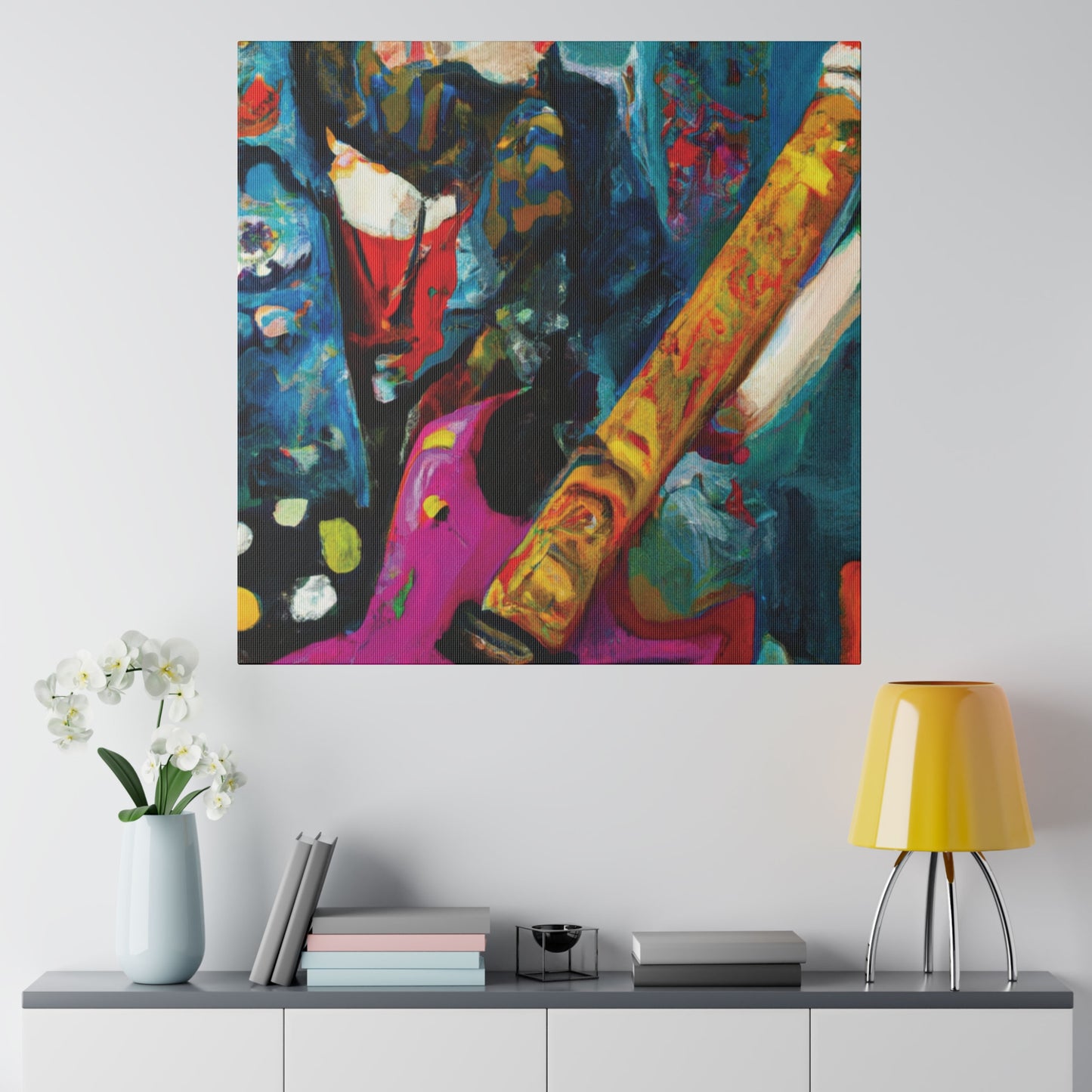 7272P - Rockstar Oil Painting Style Print | Poster | Home Decor | Wall Art | Music Art | Canvas