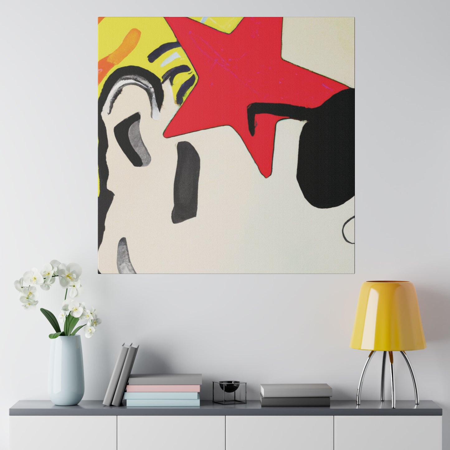 7291W - Rockstar Painting Print | Face | Abstract | Poster | Home Decor | Wall Art | Music Art | Canvas